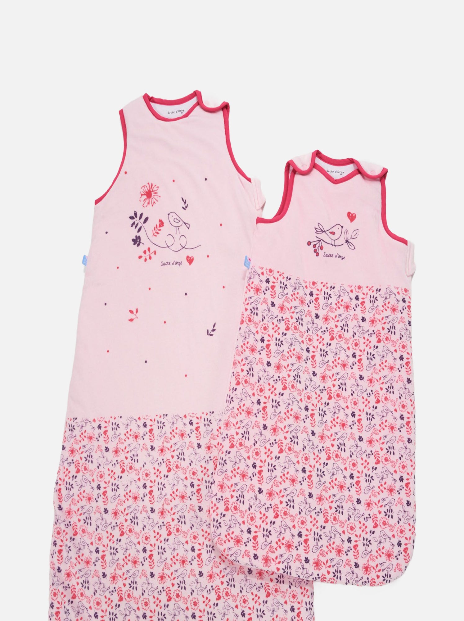 Gigoteuse 0/6m davidka velours rase ouvertyure integrale - Rose
