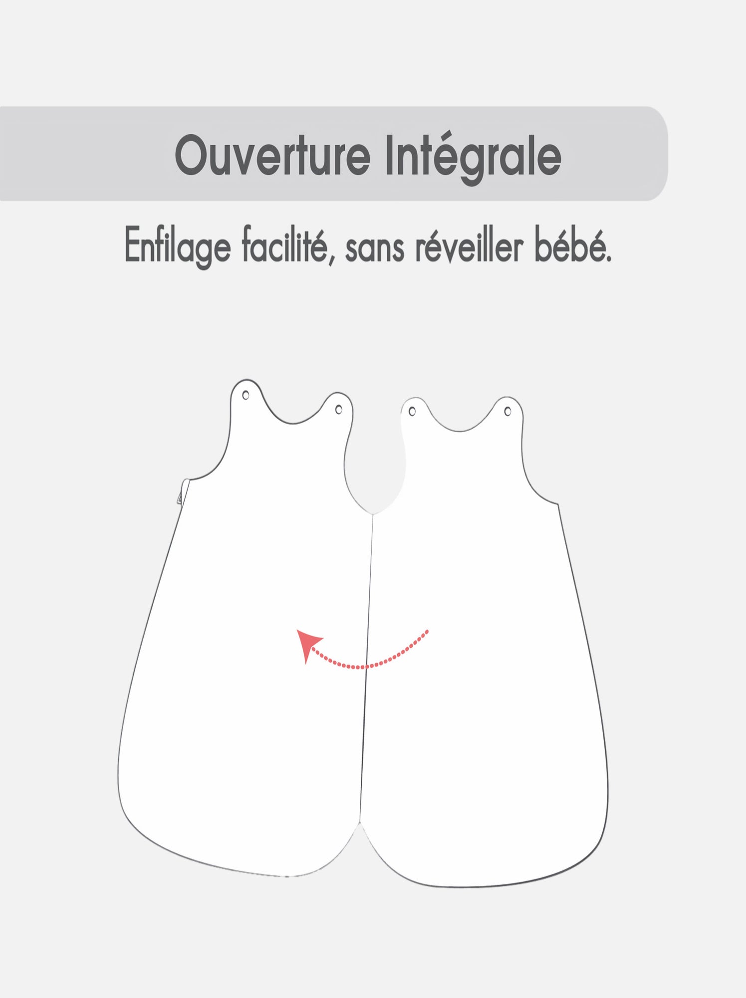 Gigoteuse 0/6m davidka velours rase ouvertyure integrale - Rose