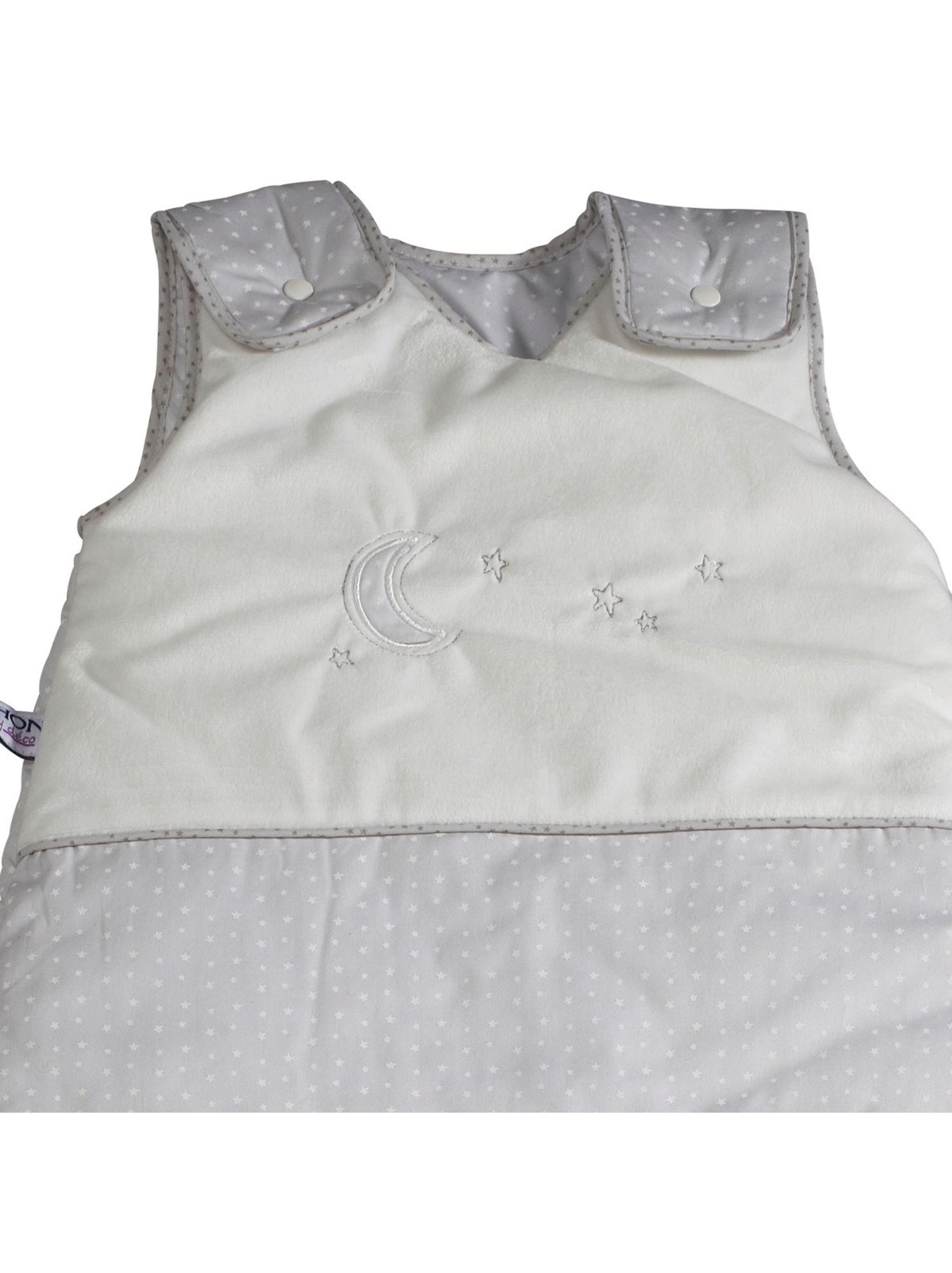Gigoteuse bébé brodée en coton - SAUTHON - Gris Blanc