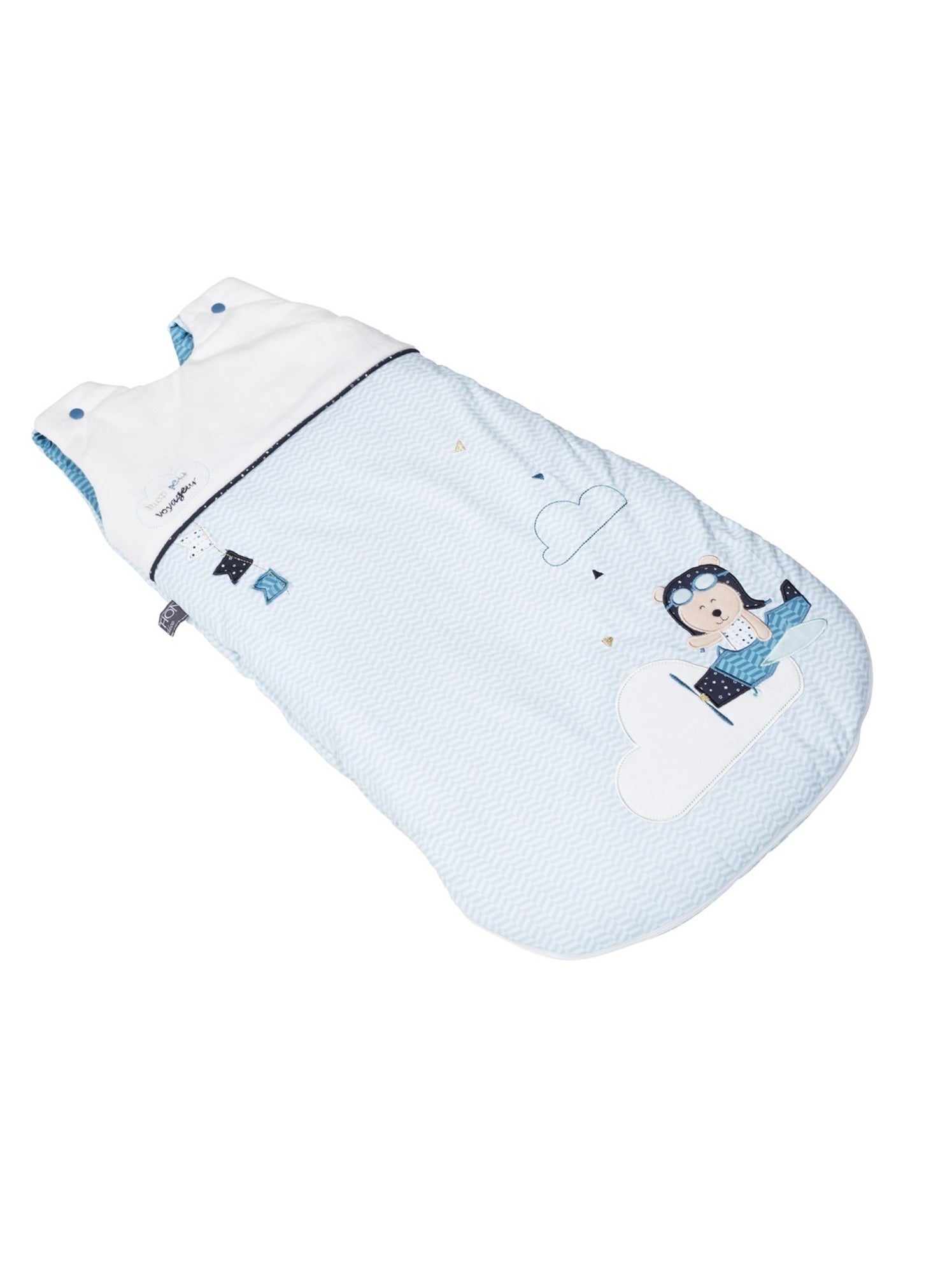 Gigoteuse bébé ouatinee en coton - SAUTHON - Blanc Bleu