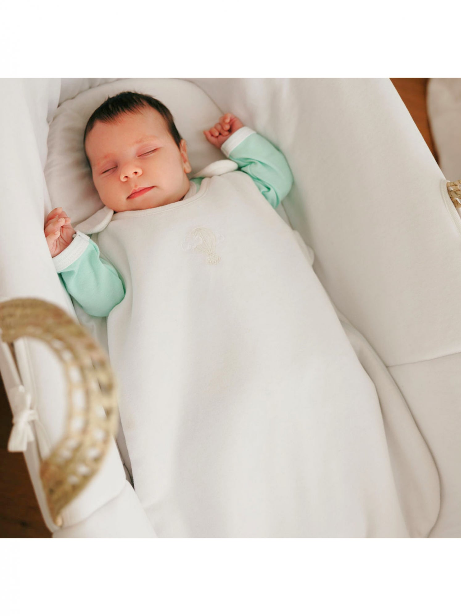 Gigoteuse Hiver en Velours 0-3 mois - TOG 2.5 - Coton bio - Blanc
