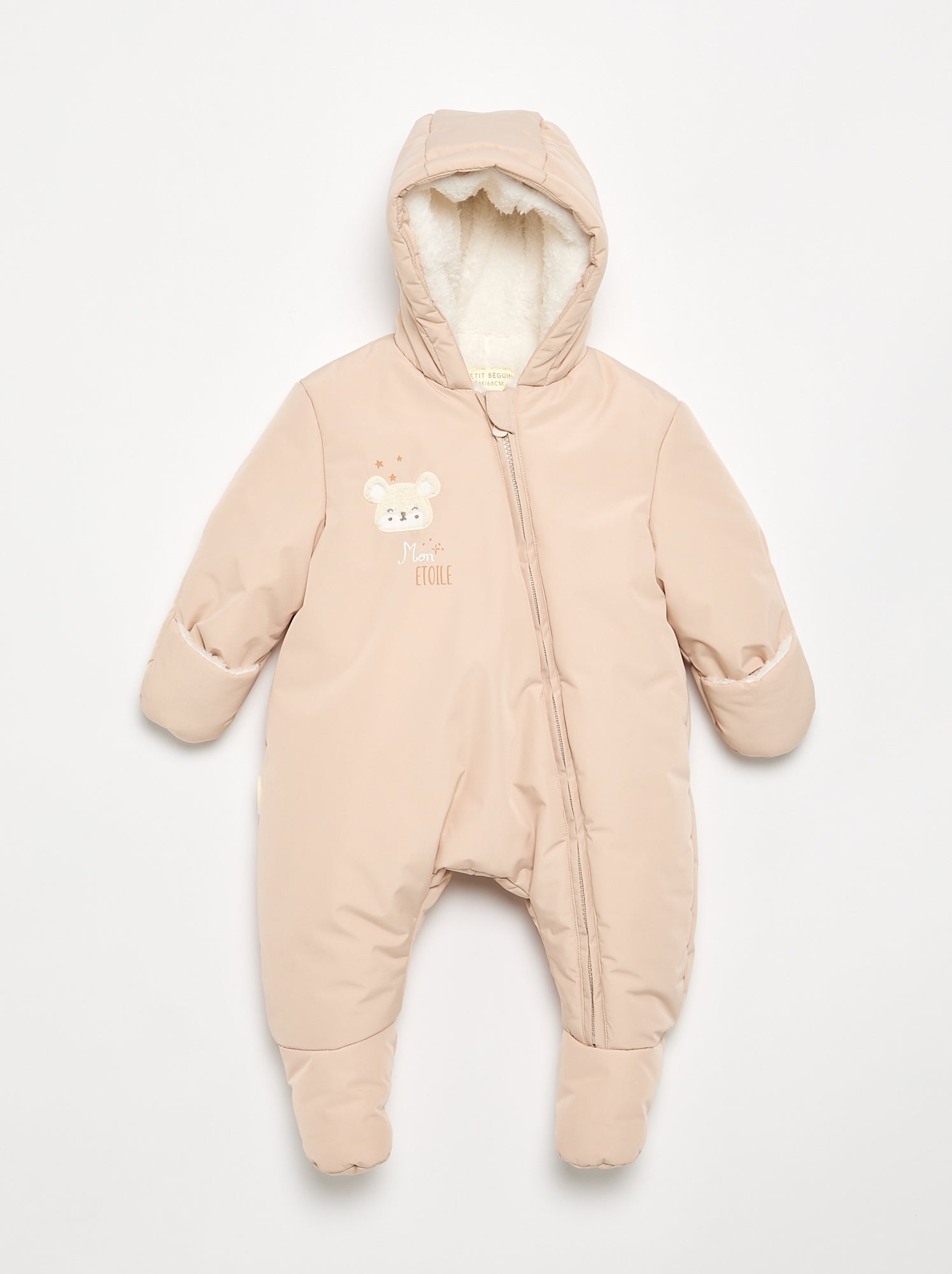 Gigoteuse 'Petit Béguin' avec pieds, gants et capuche - Beige