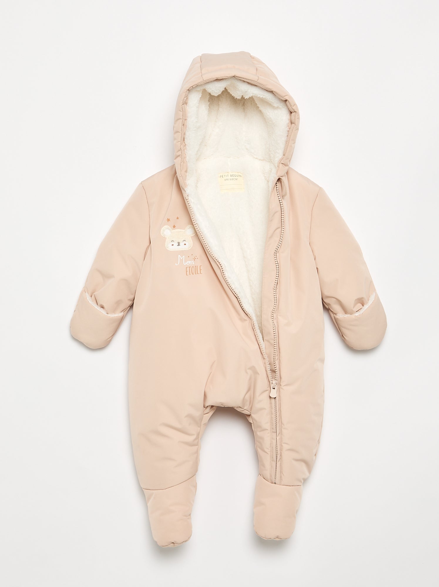 Gigoteuse 'Petit Béguin' avec pieds, gants et capuche - Beige