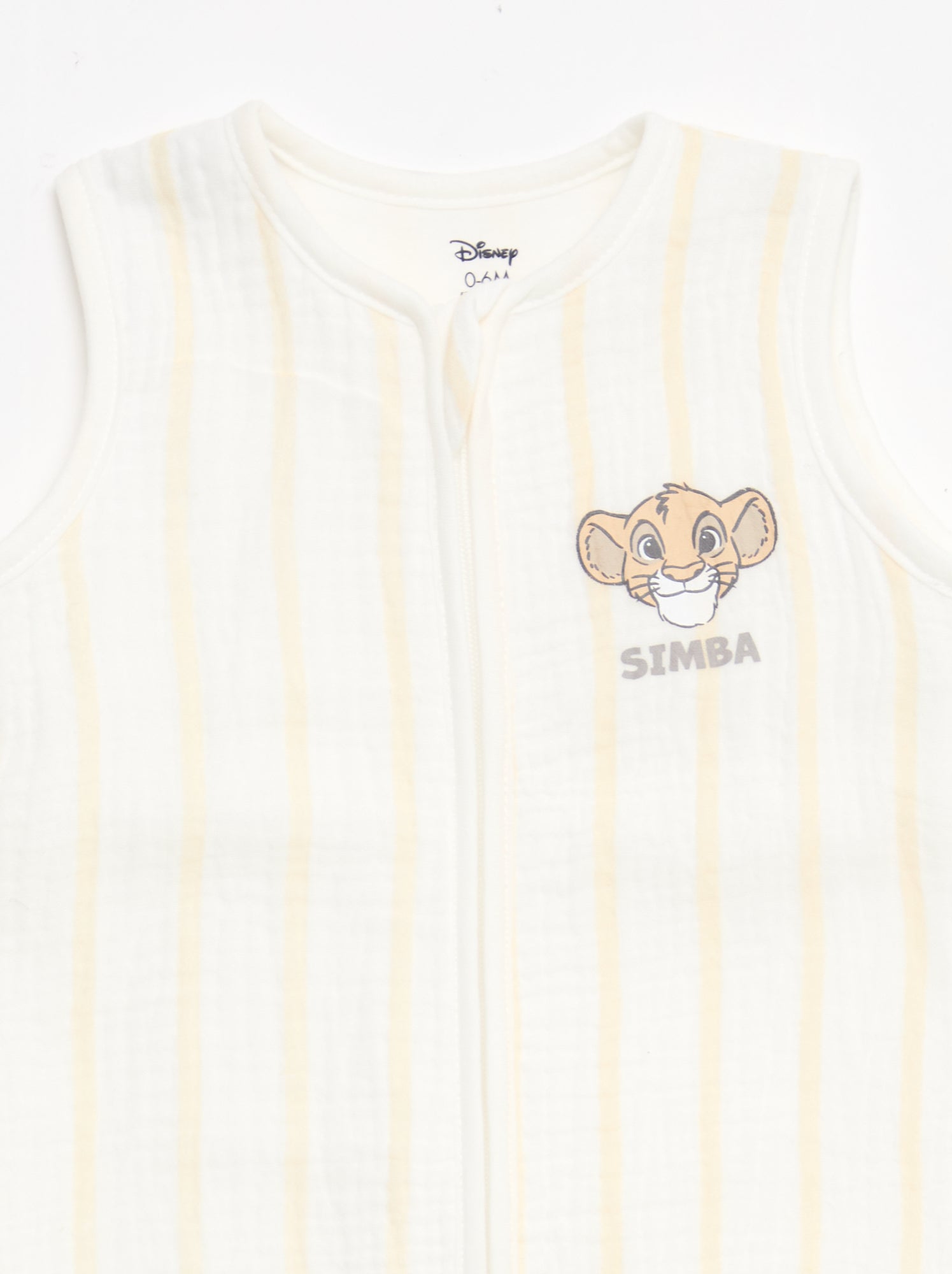 Gigoteuse zippée sans manches 'Disney' 'Simba' en velours - Jaune