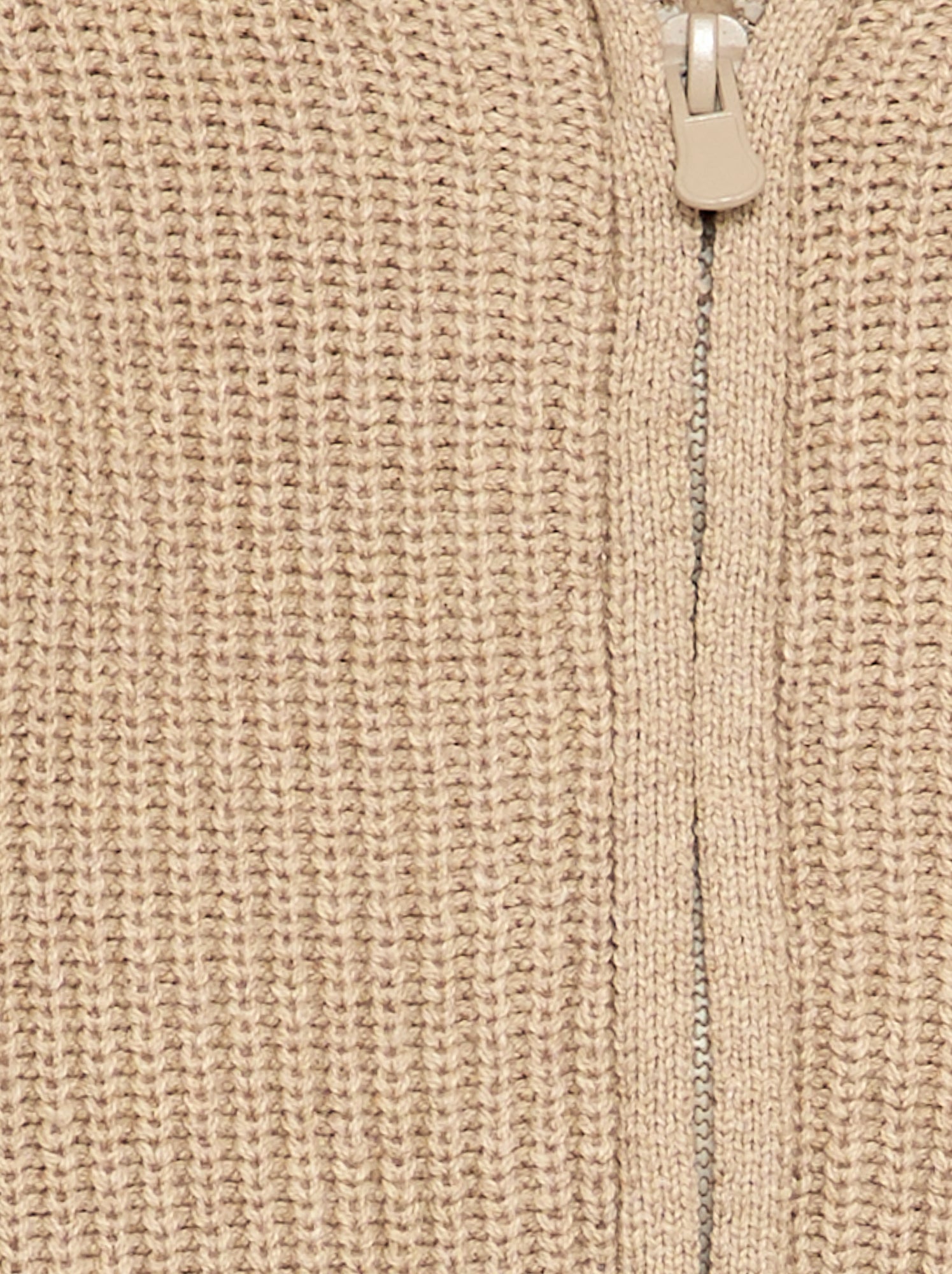 Gilet à capuche intérieur moutonné - Beige