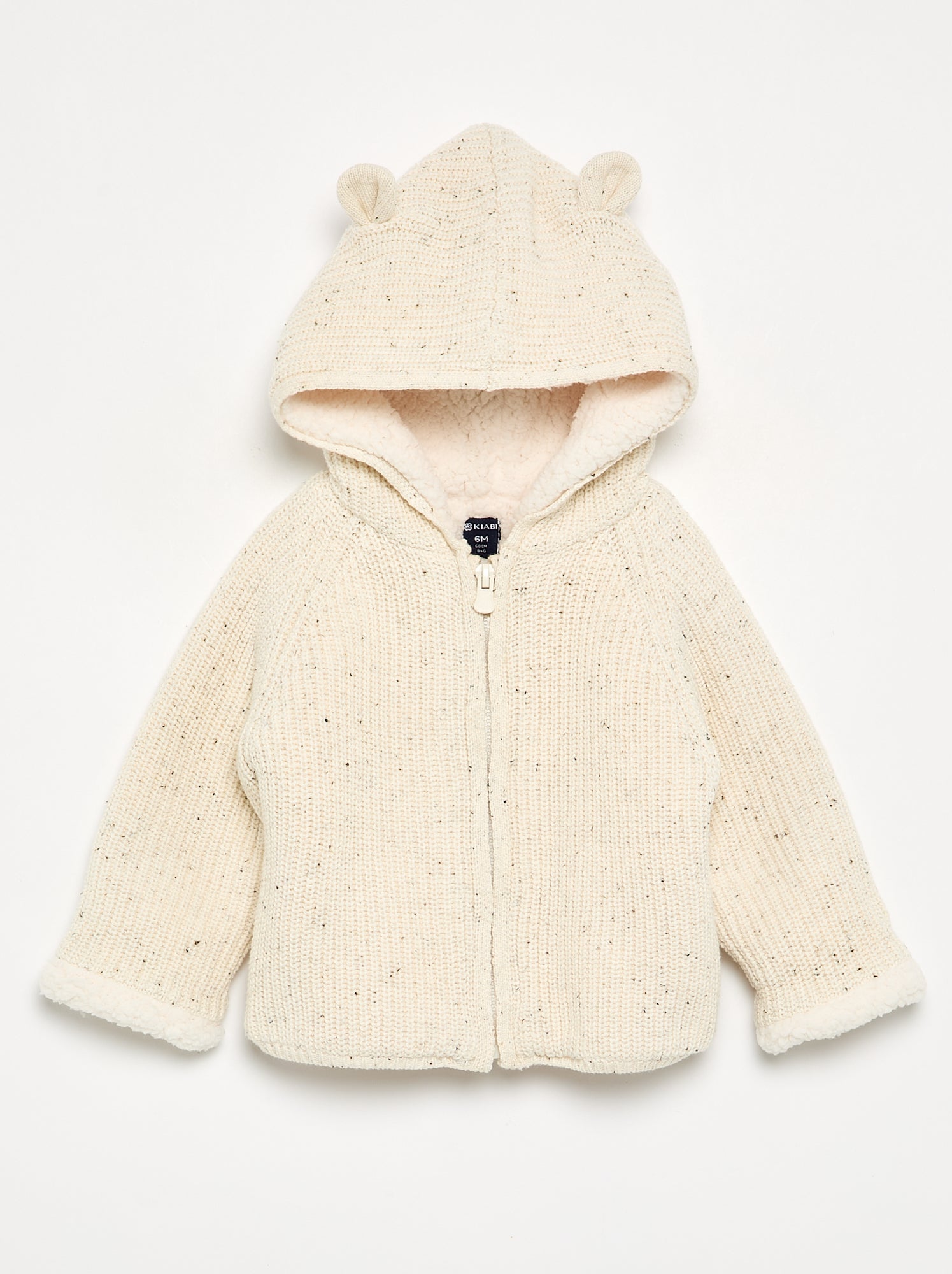 Gilet à capuche intérieur moutonné - Blanc