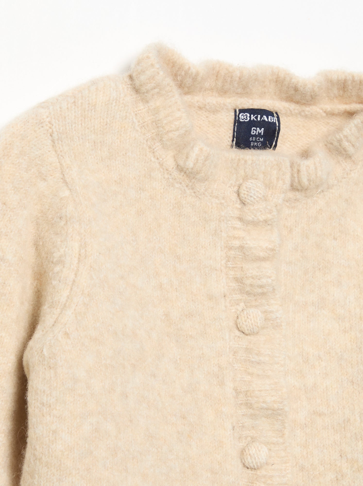 Gilet à manches longues avec volants - Beige (GDQ92_3)