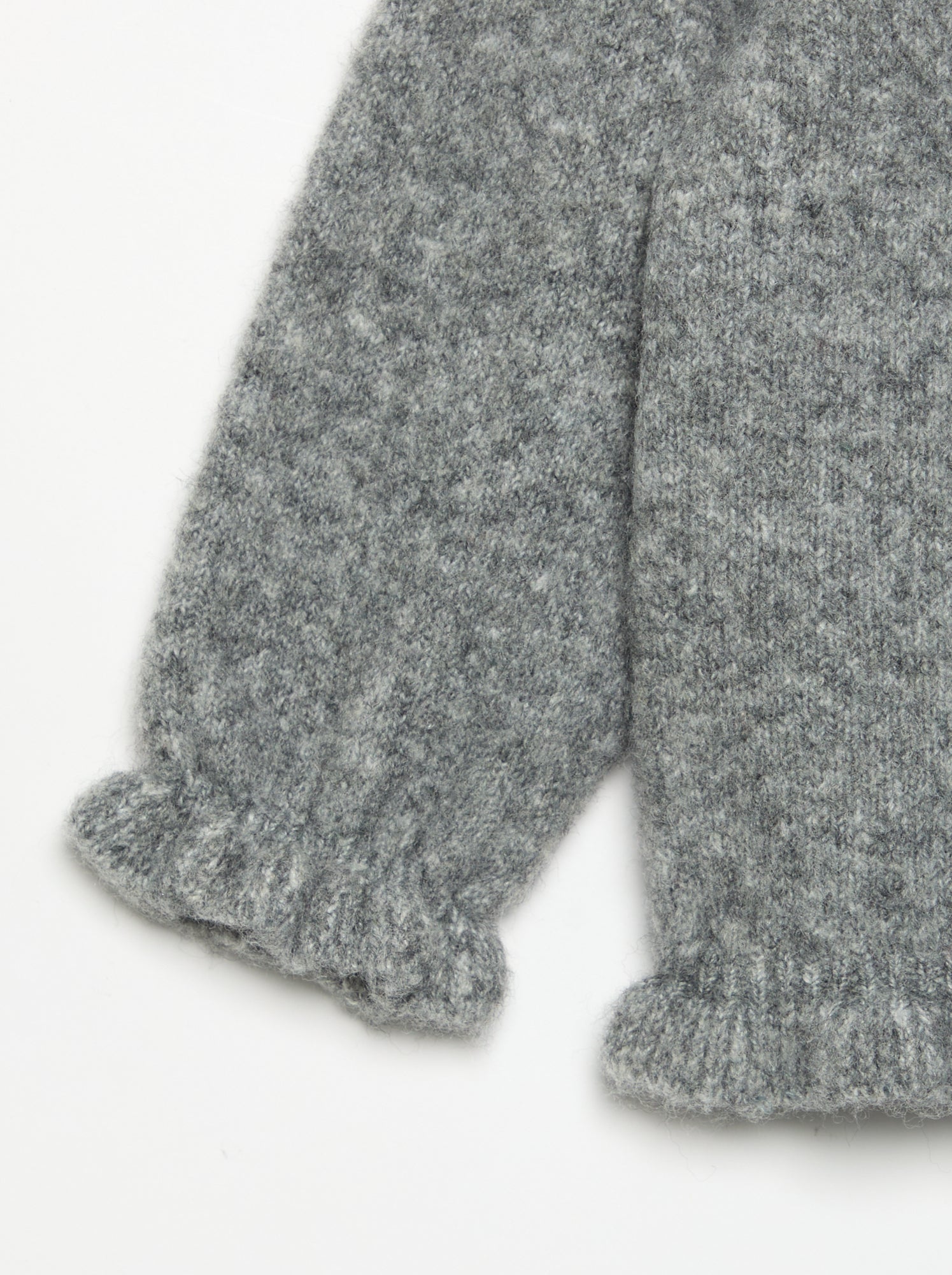 Gilet à manches longues avec volants - Gris
