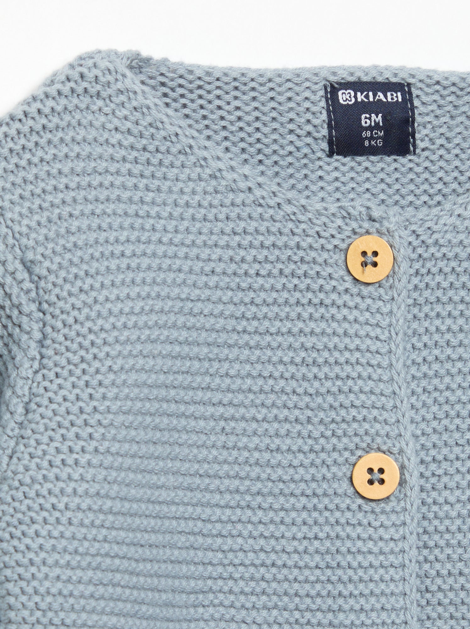 Gilet au point mousse - Bleu