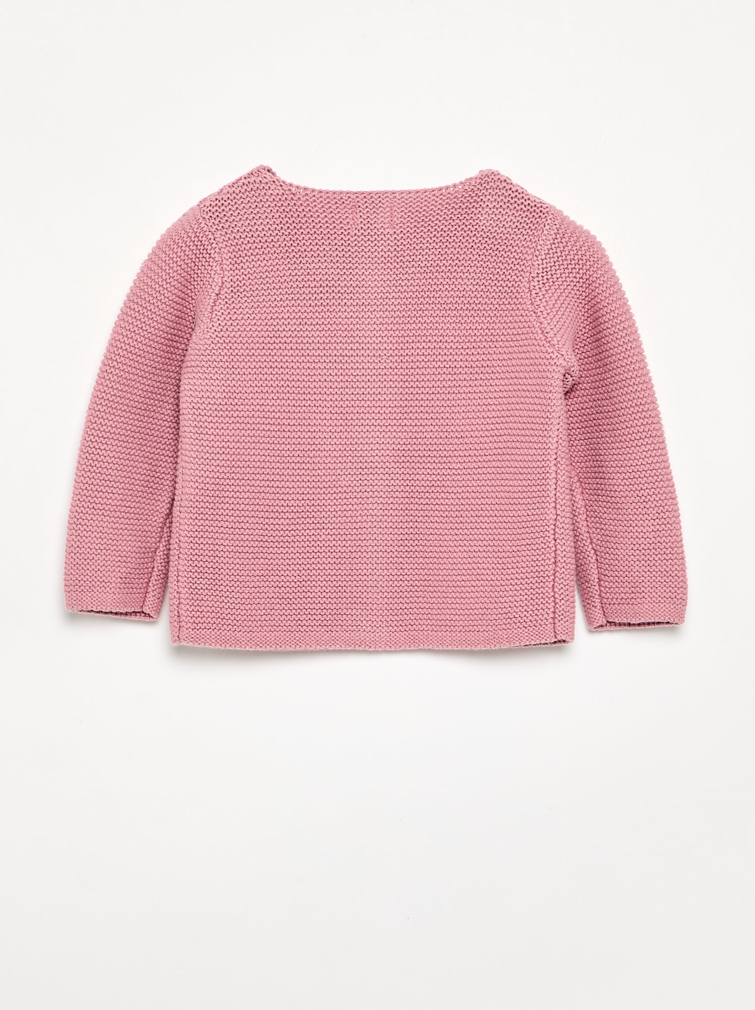 Gilet au point mousse - Rose (GDA98_4)