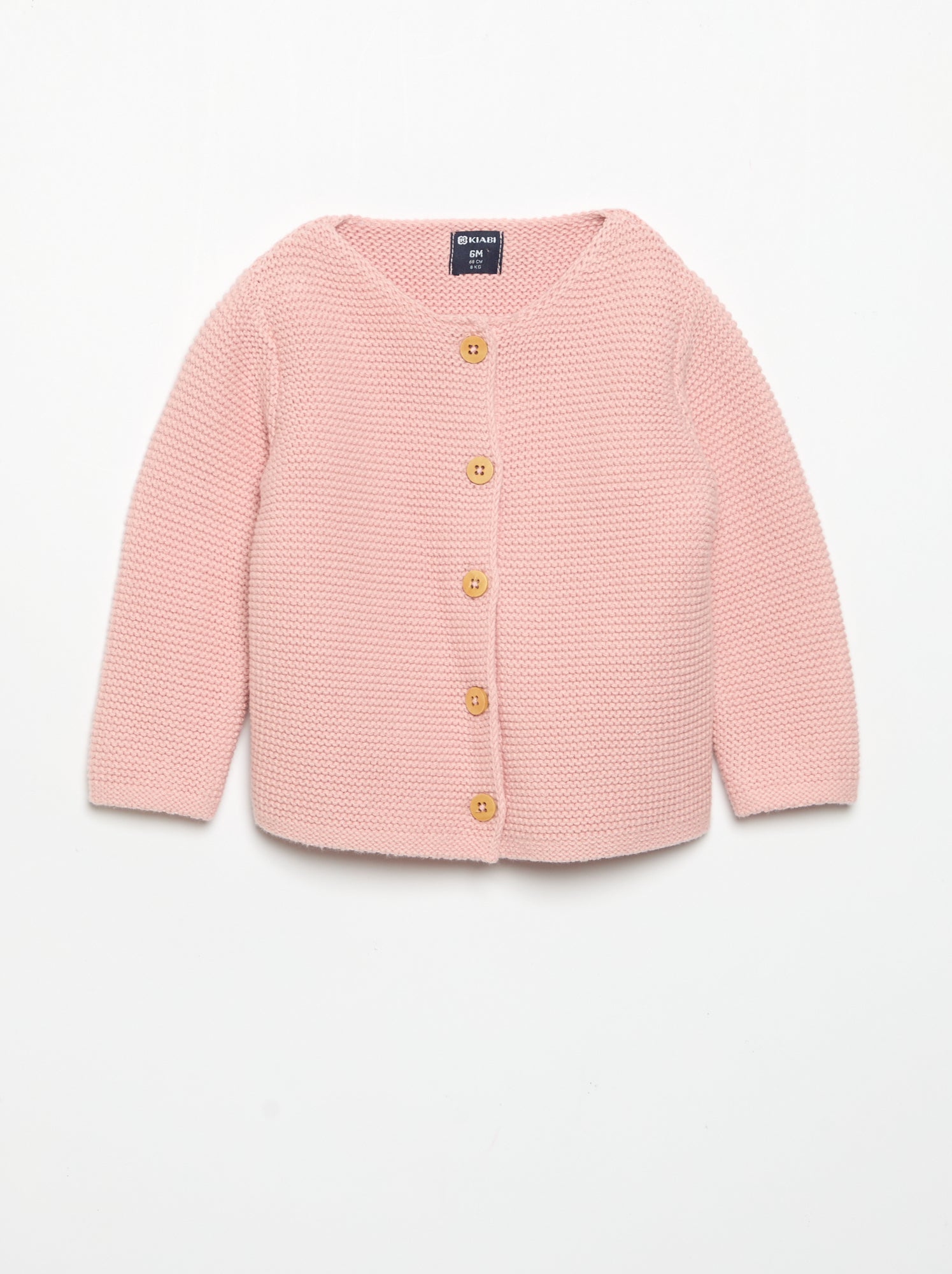 Gilet au point mousse - Rose (GDA98_5)