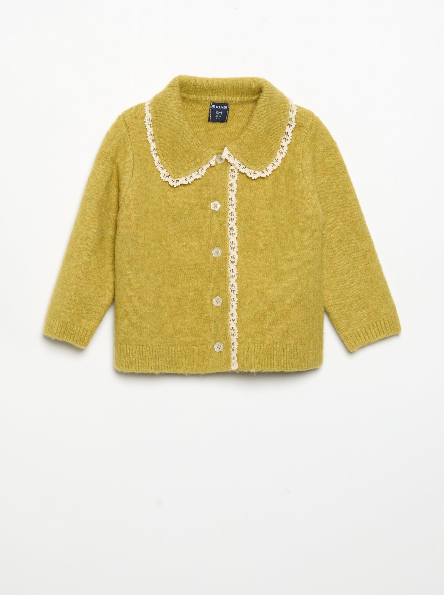 Gilet avec bords en fine dentelle - Vert