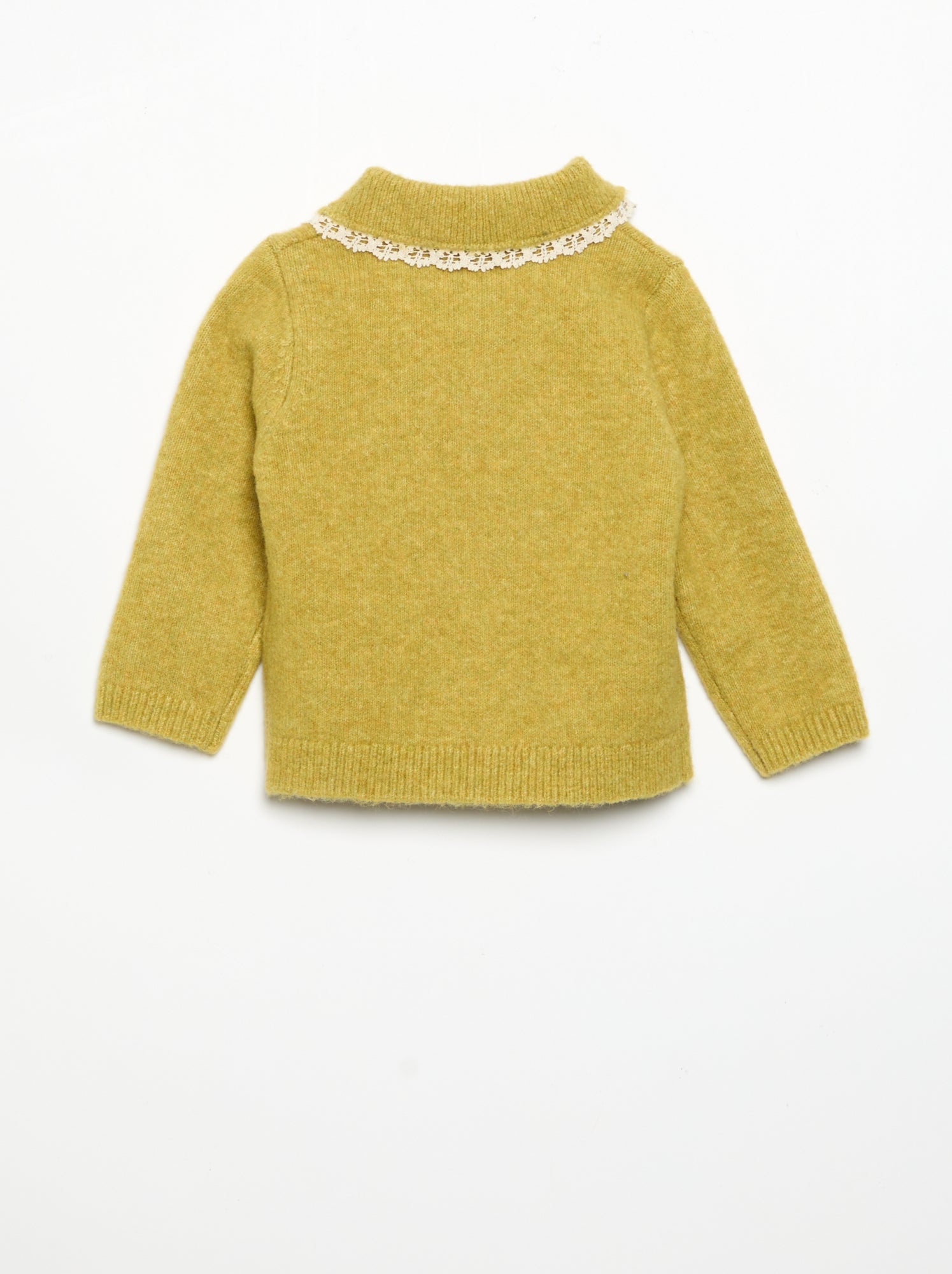 Gilet avec bords en fine dentelle - Vert