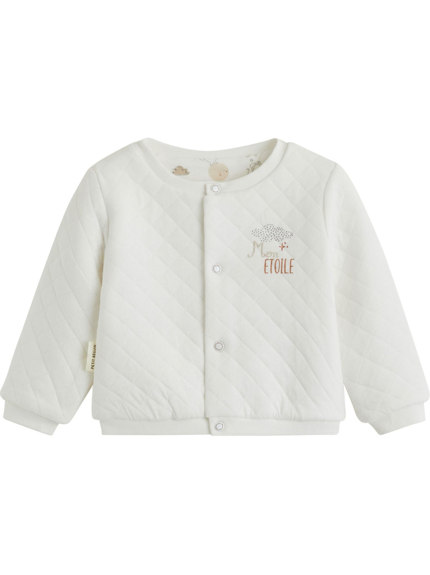 Gilet bébé en molleton eliah - Ecru