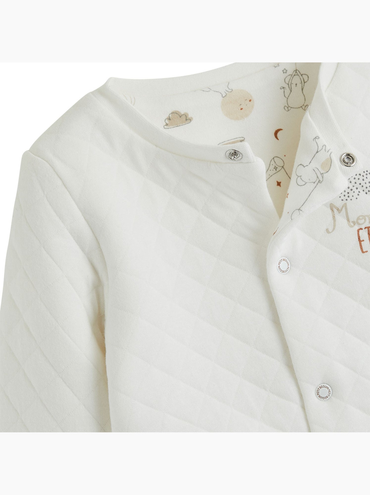 Gilet bébé en molleton eliah - Ecru