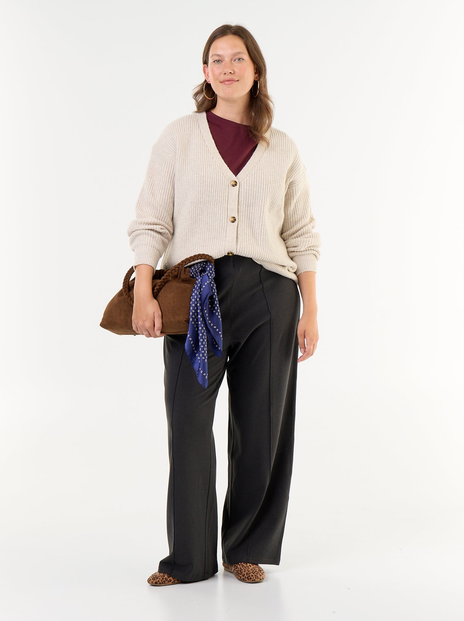 Gilet cardigan à encolure V - Gris