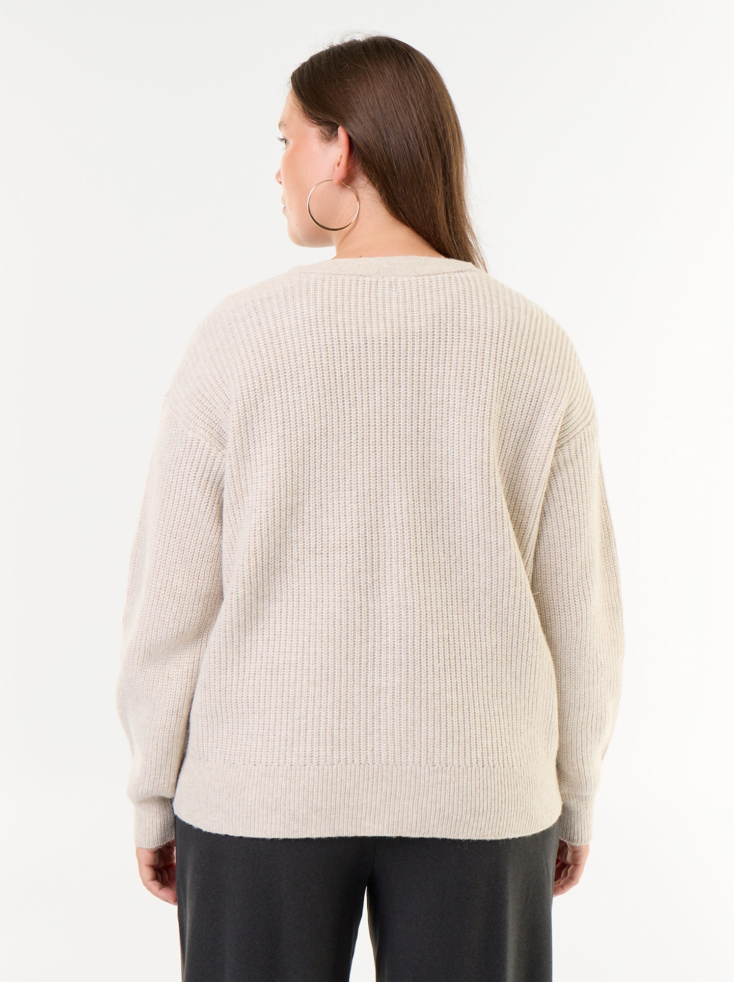 Gilet cardigan à encolure V - Gris