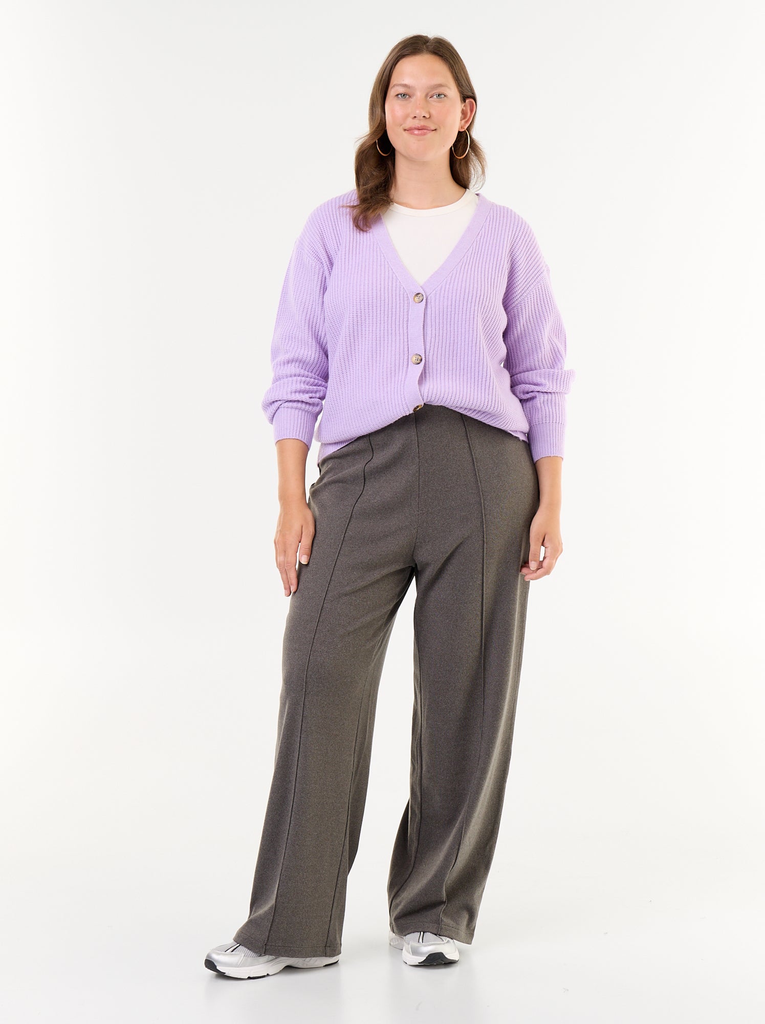 Gilet cardigan à encolure V - Violet
