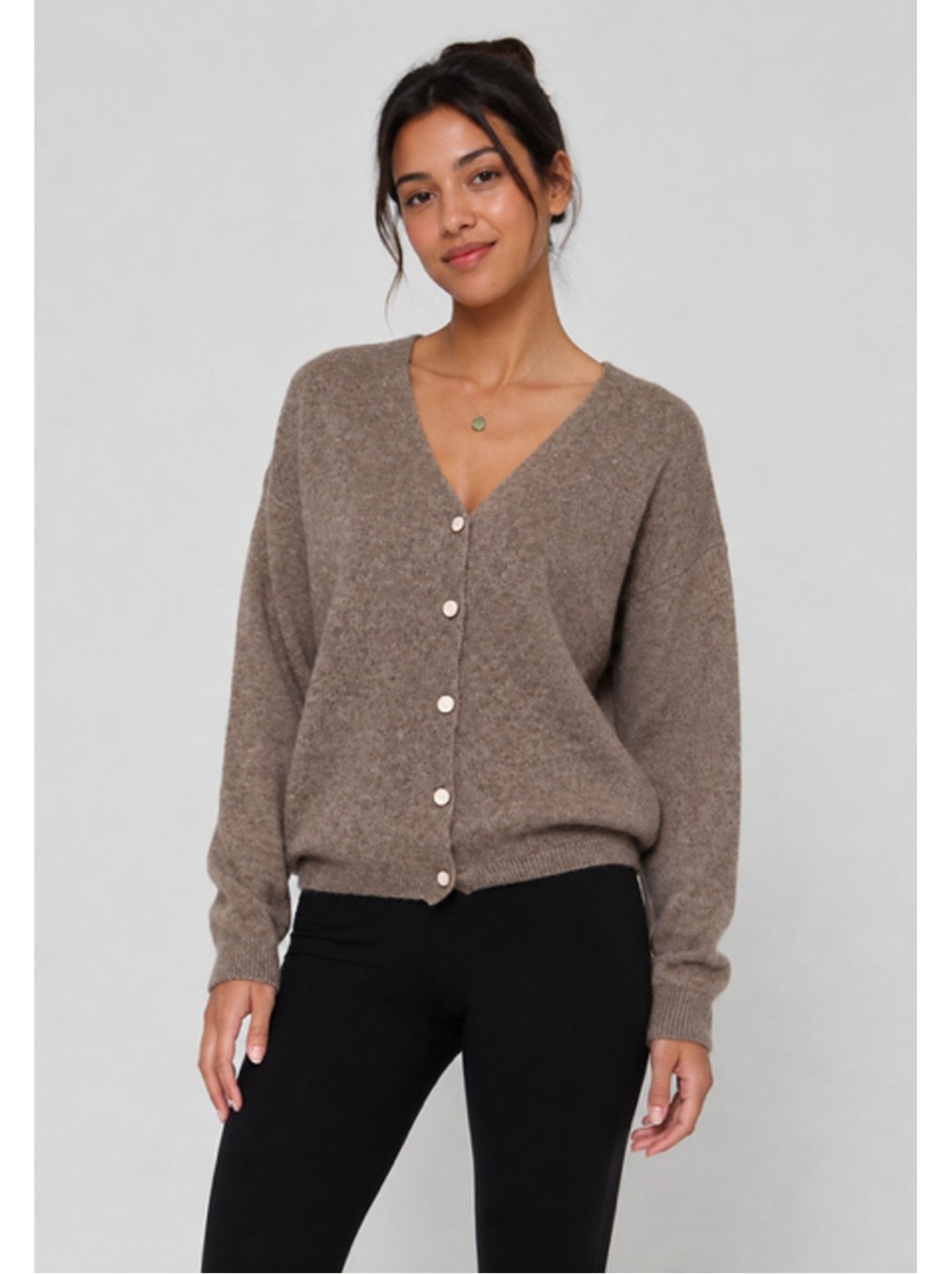 Gilet cardigan kebello - Marron