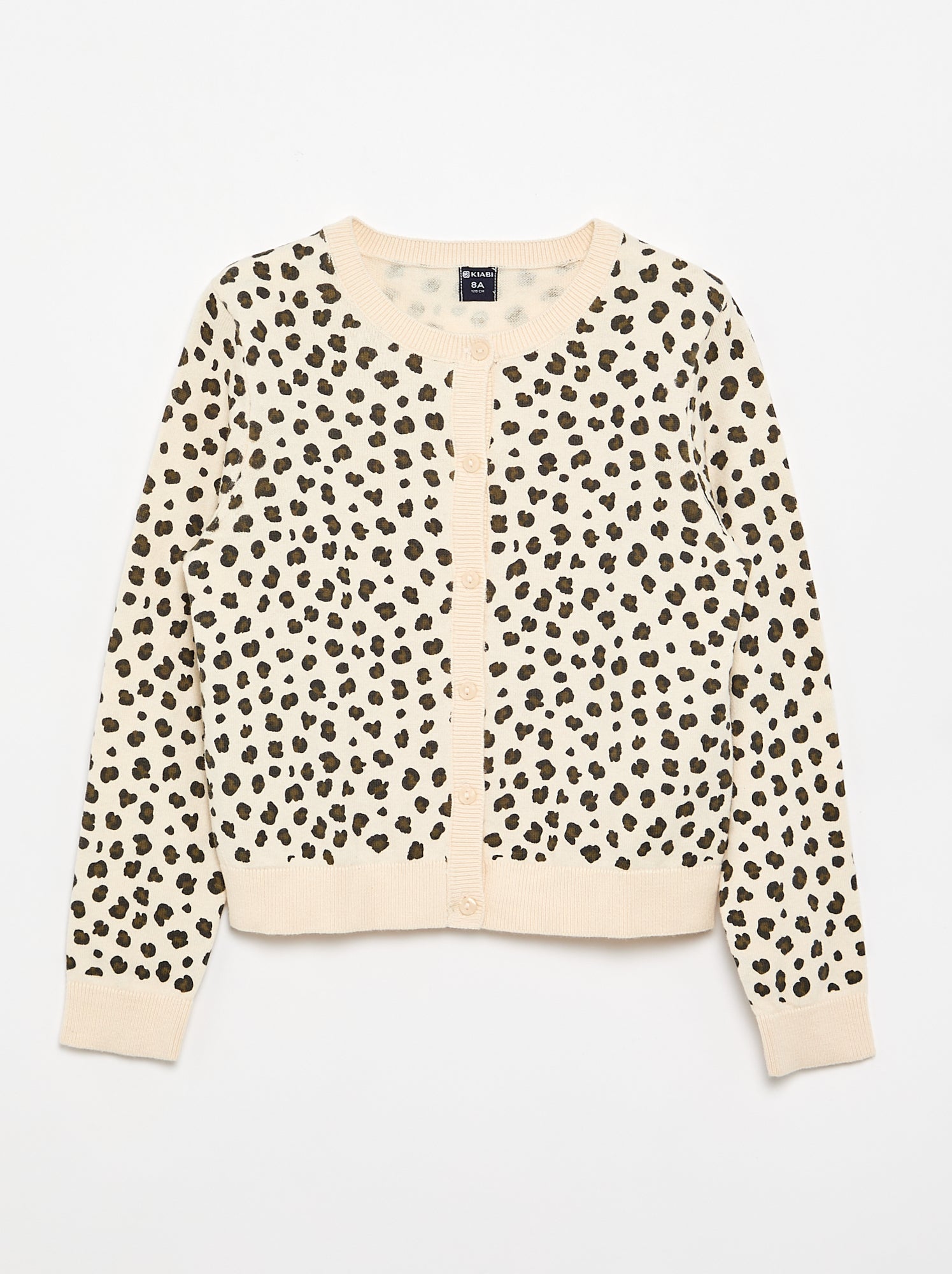 Gilet col rond léger uni - Beige (FLK58_8)