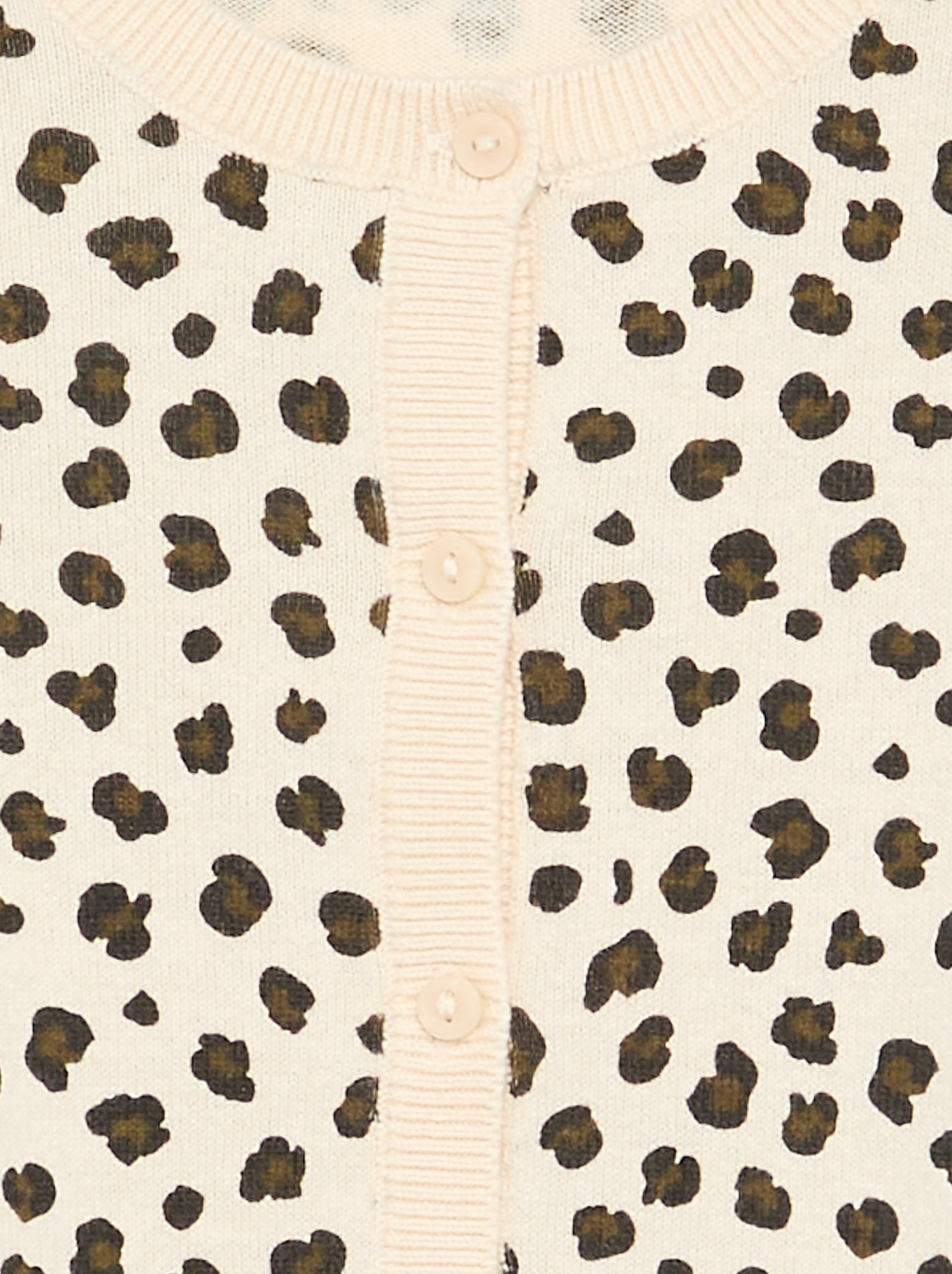Gilet col rond léger uni - Beige (FLK58_8)