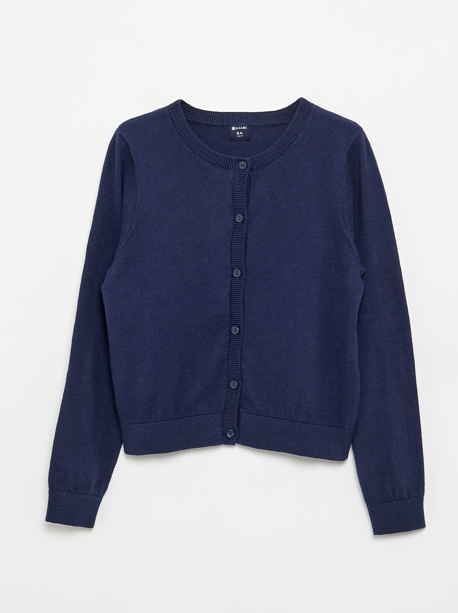 Gilet col rond léger uni - Marine
