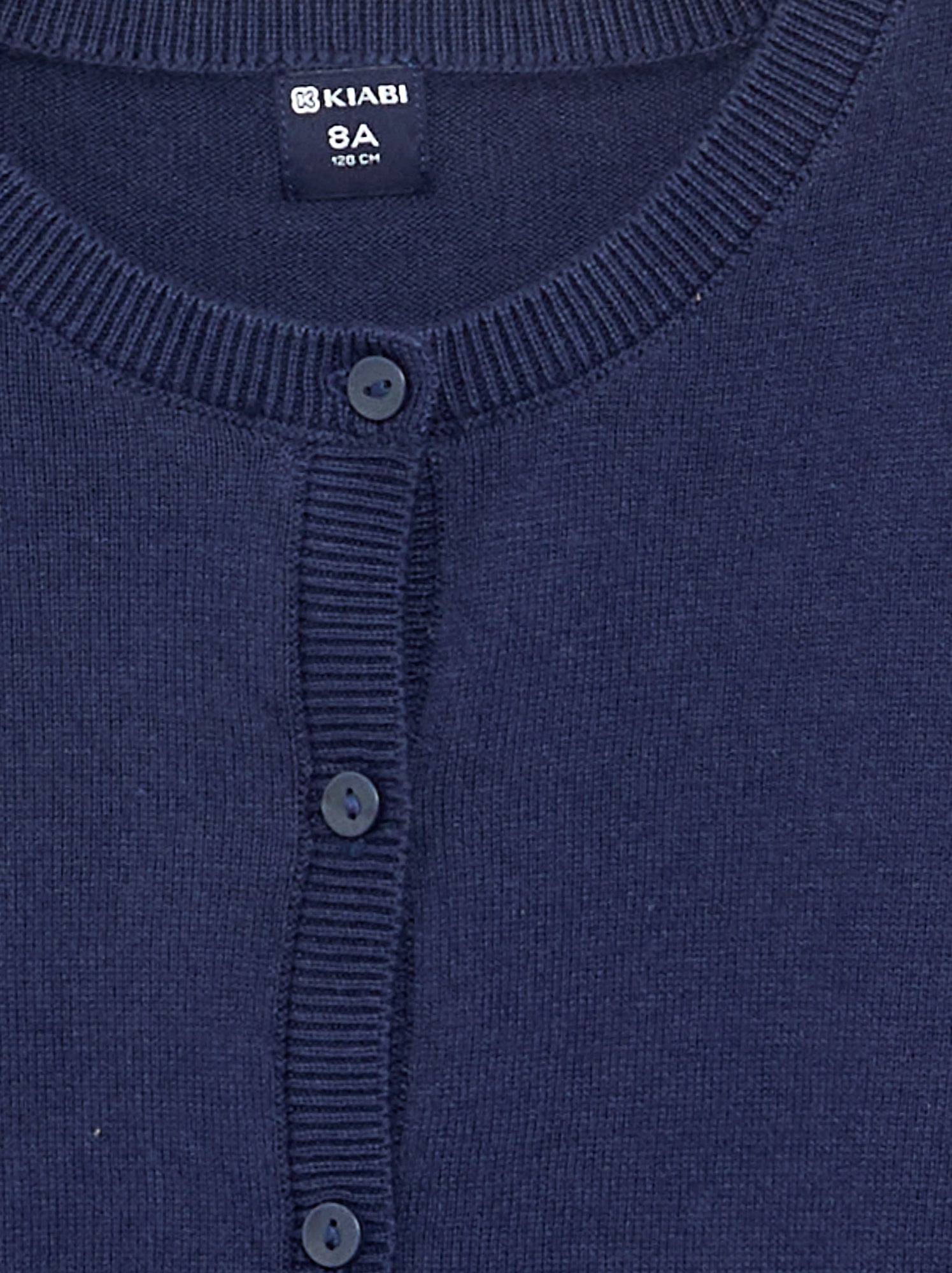 Gilet col rond léger uni - Marine