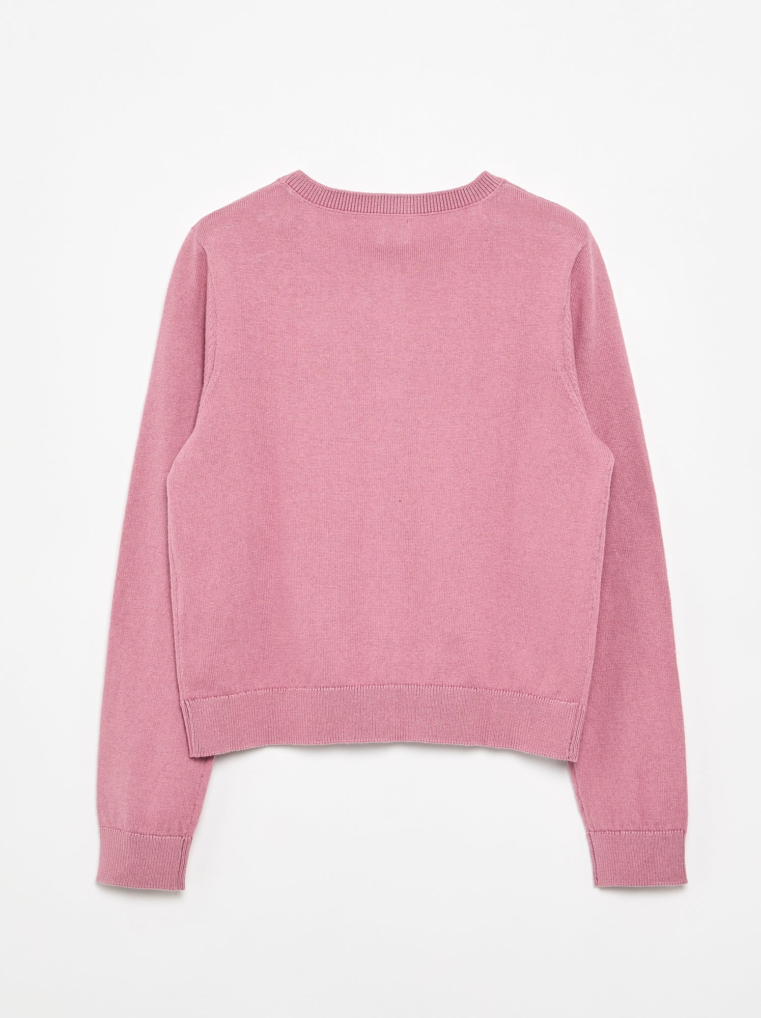 Gilet col rond léger uni - Rose