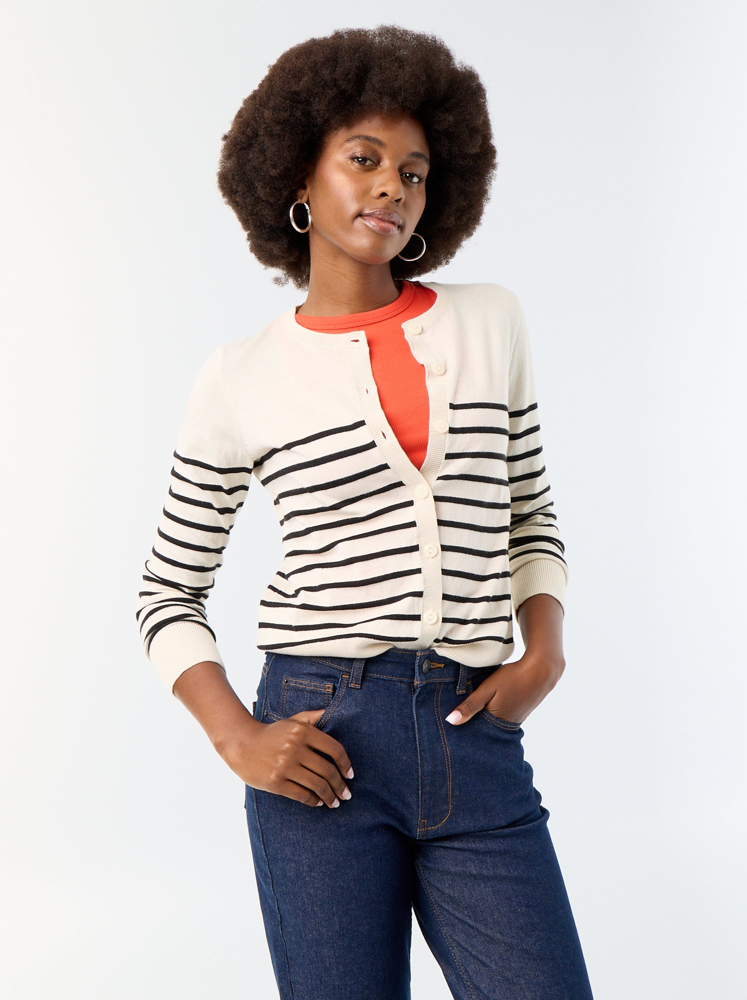 Gilet col rond uni - Beige (EYY71_9)