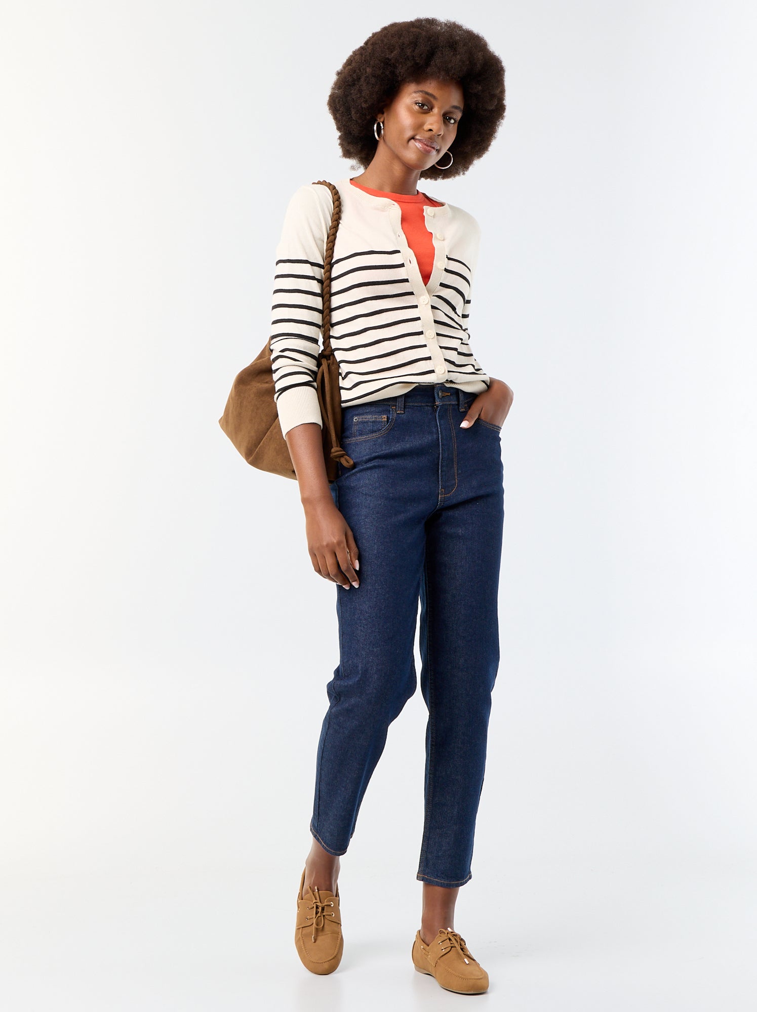 Gilet col rond uni - Beige (EYY71_9)