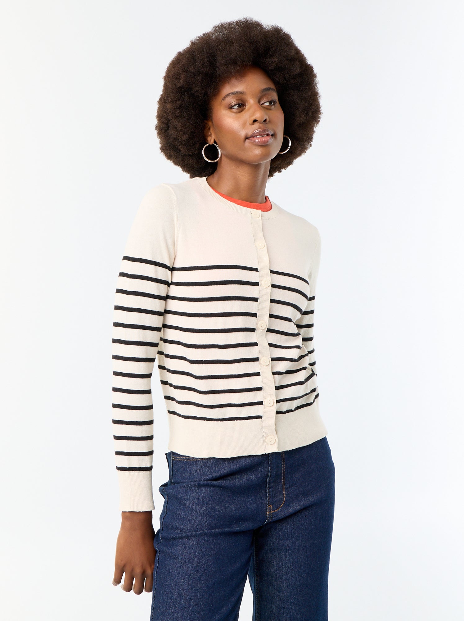 Gilet col rond uni - Beige (EYY71_9)