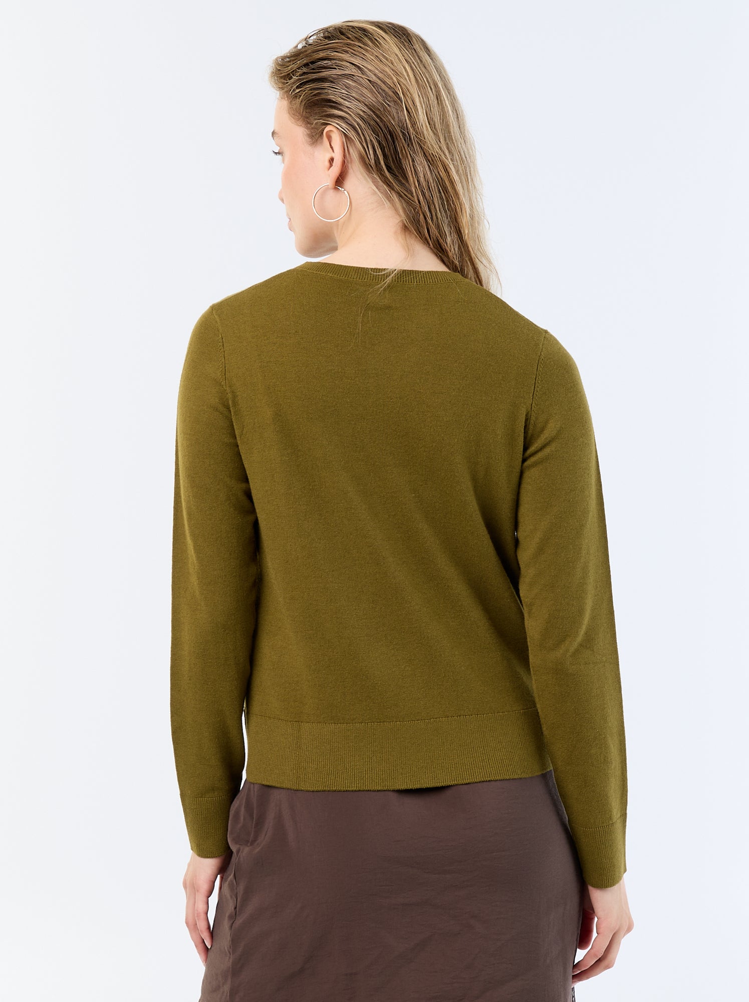 Gilet col rond uni - Vert