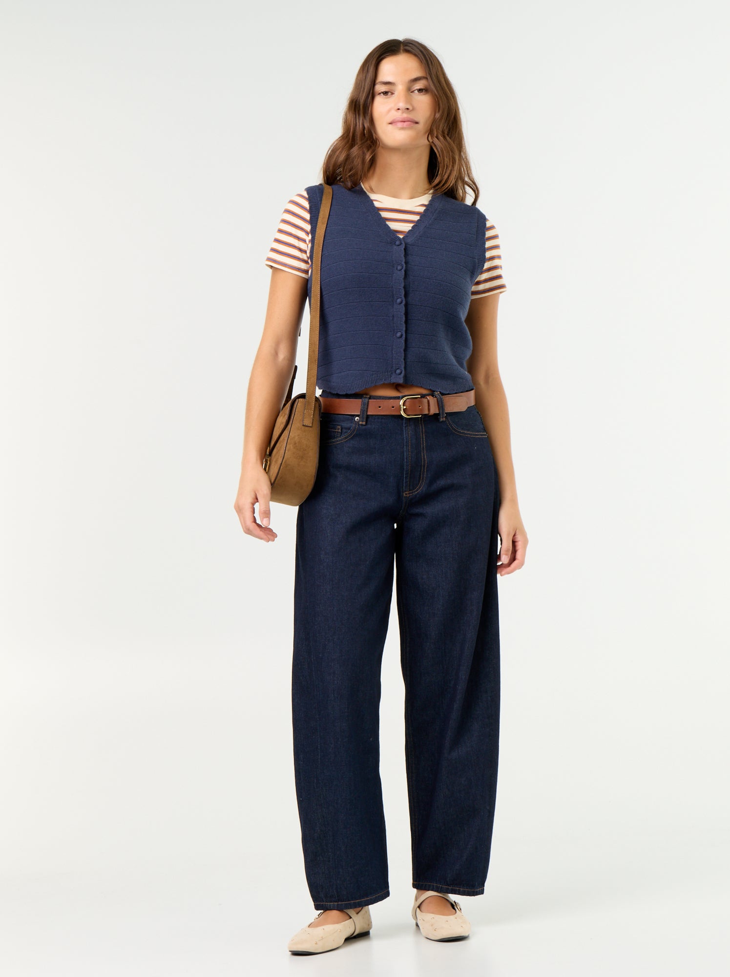 Gilet col V sans manches - Bleu