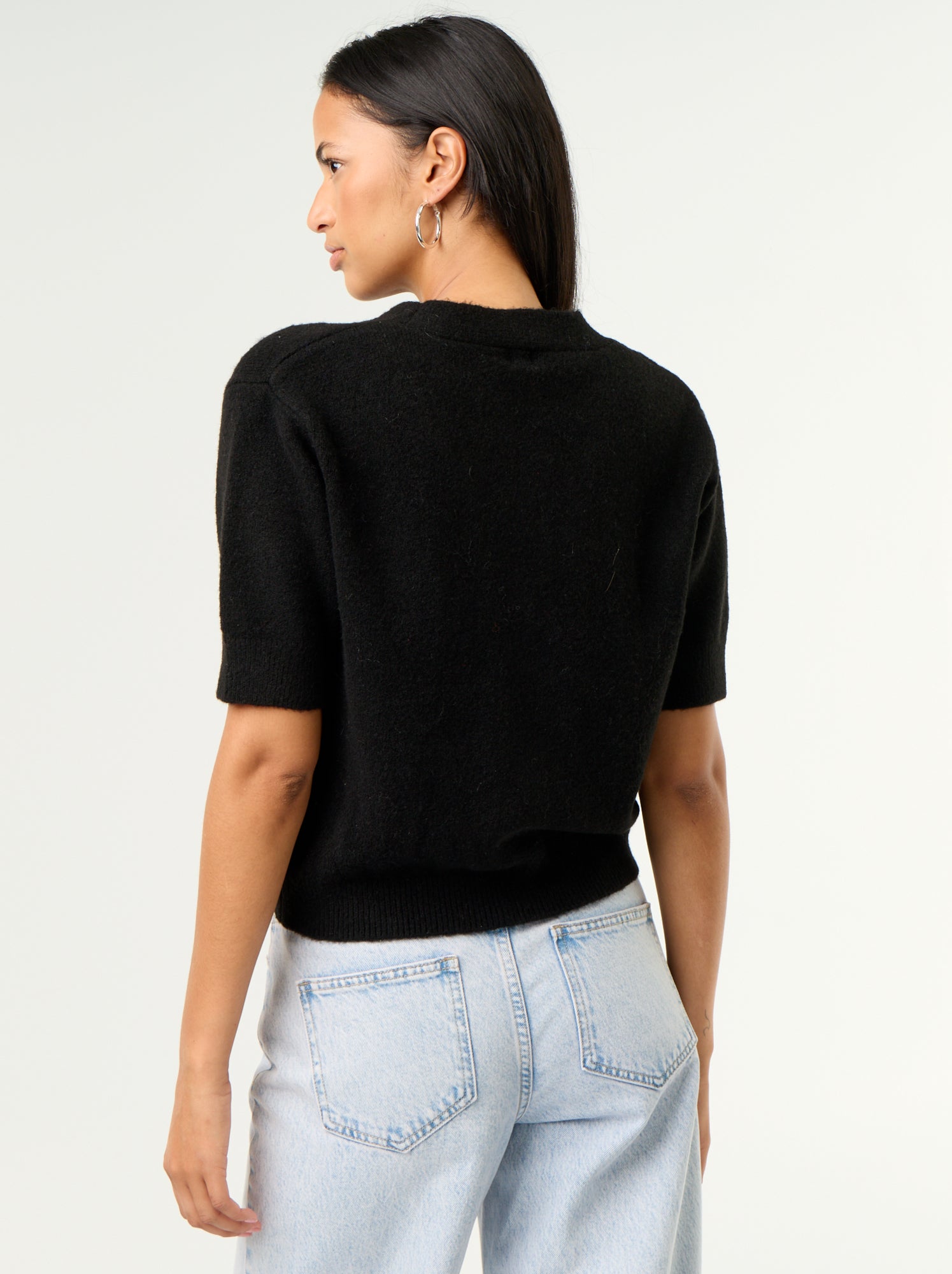 Gilet col V sans manches - Noir