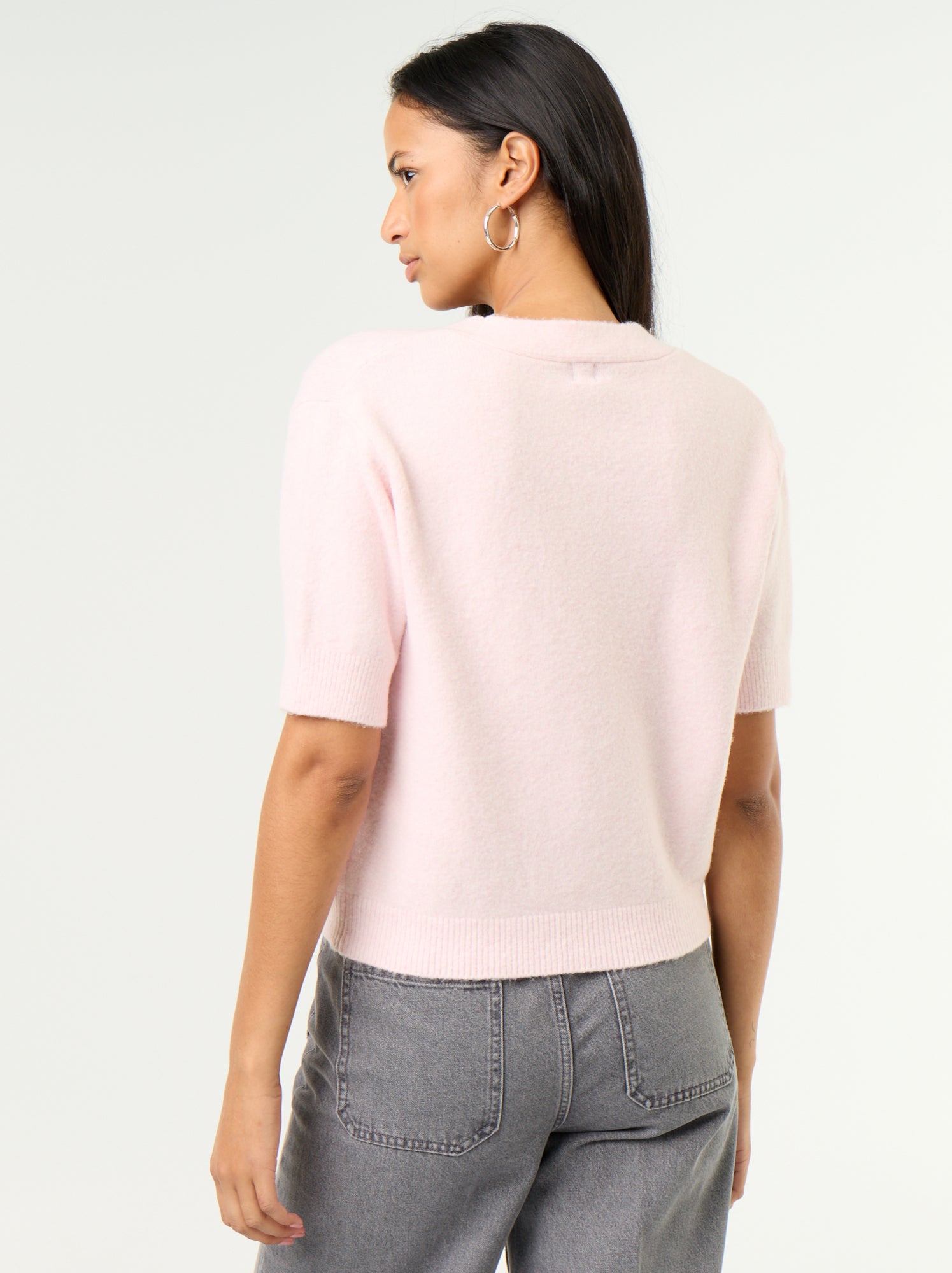 Gilet col V sans manches - Rose