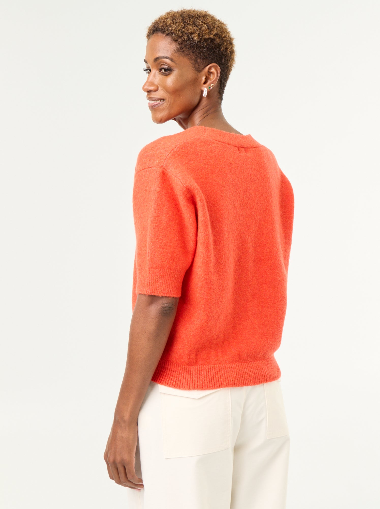 Gilet col V sans manches - Rouge