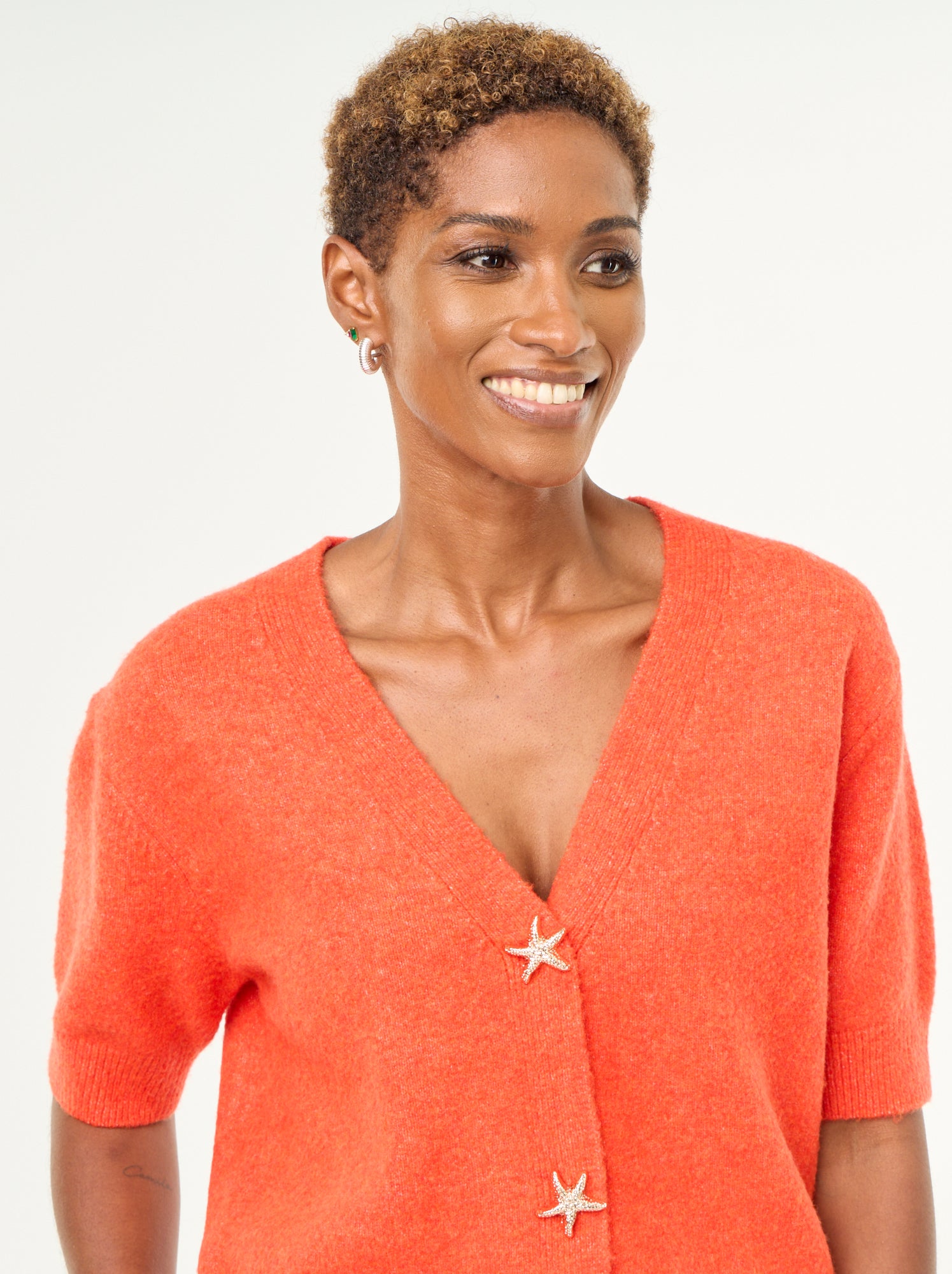 Gilet col V sans manches - Rouge
