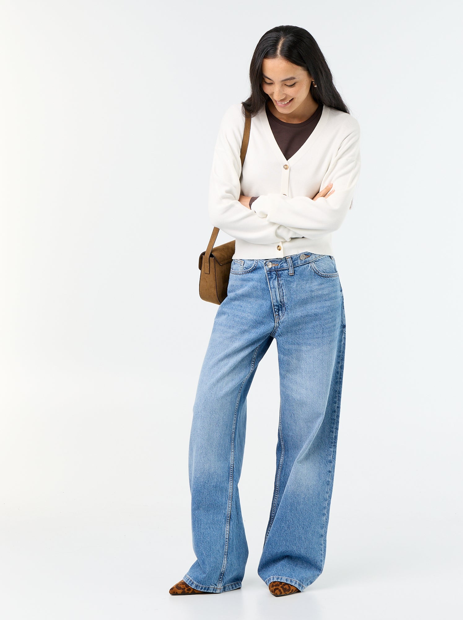 Gilet cropped boutonné - Blanc