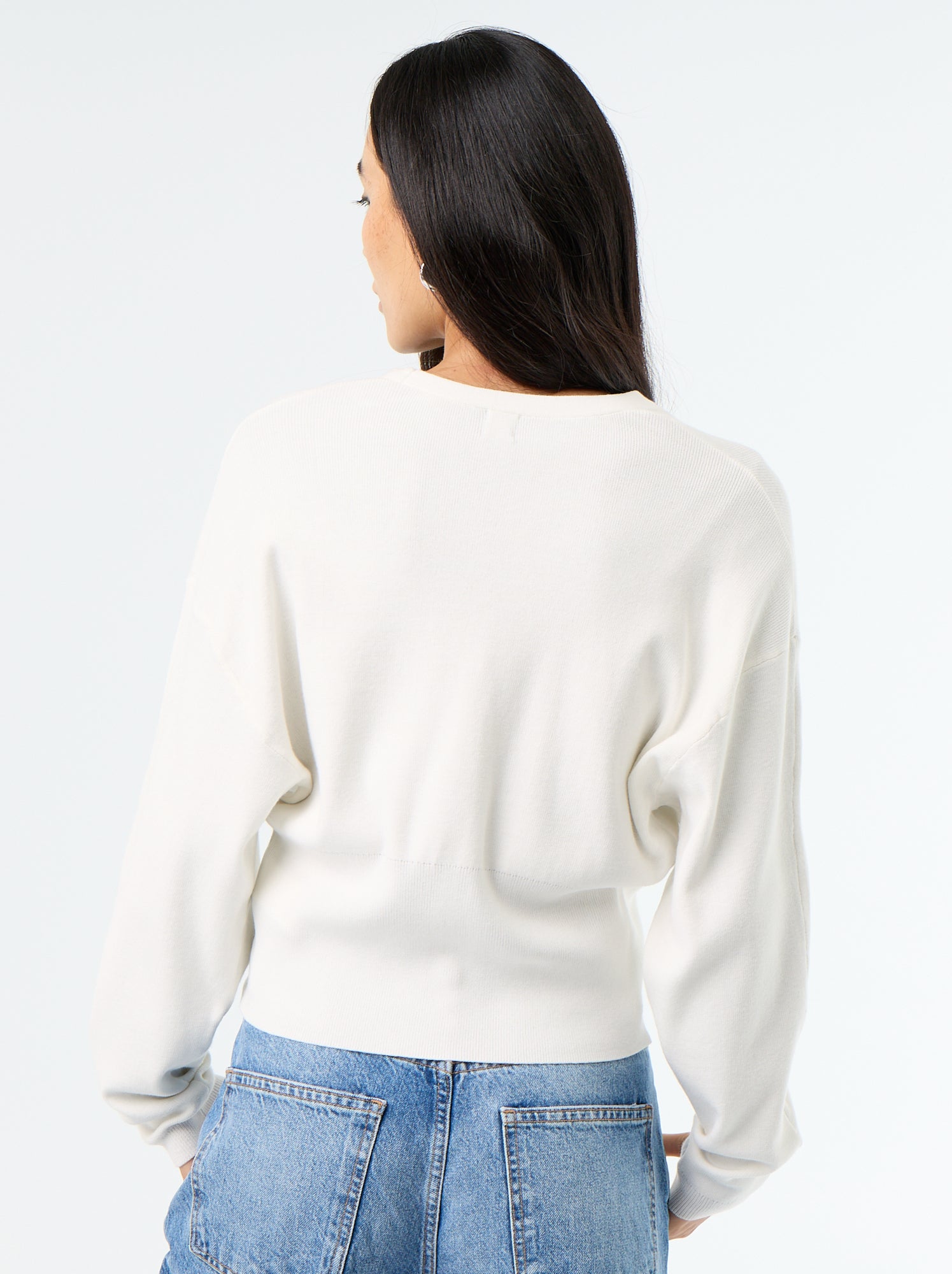 Gilet cropped boutonné - Blanc