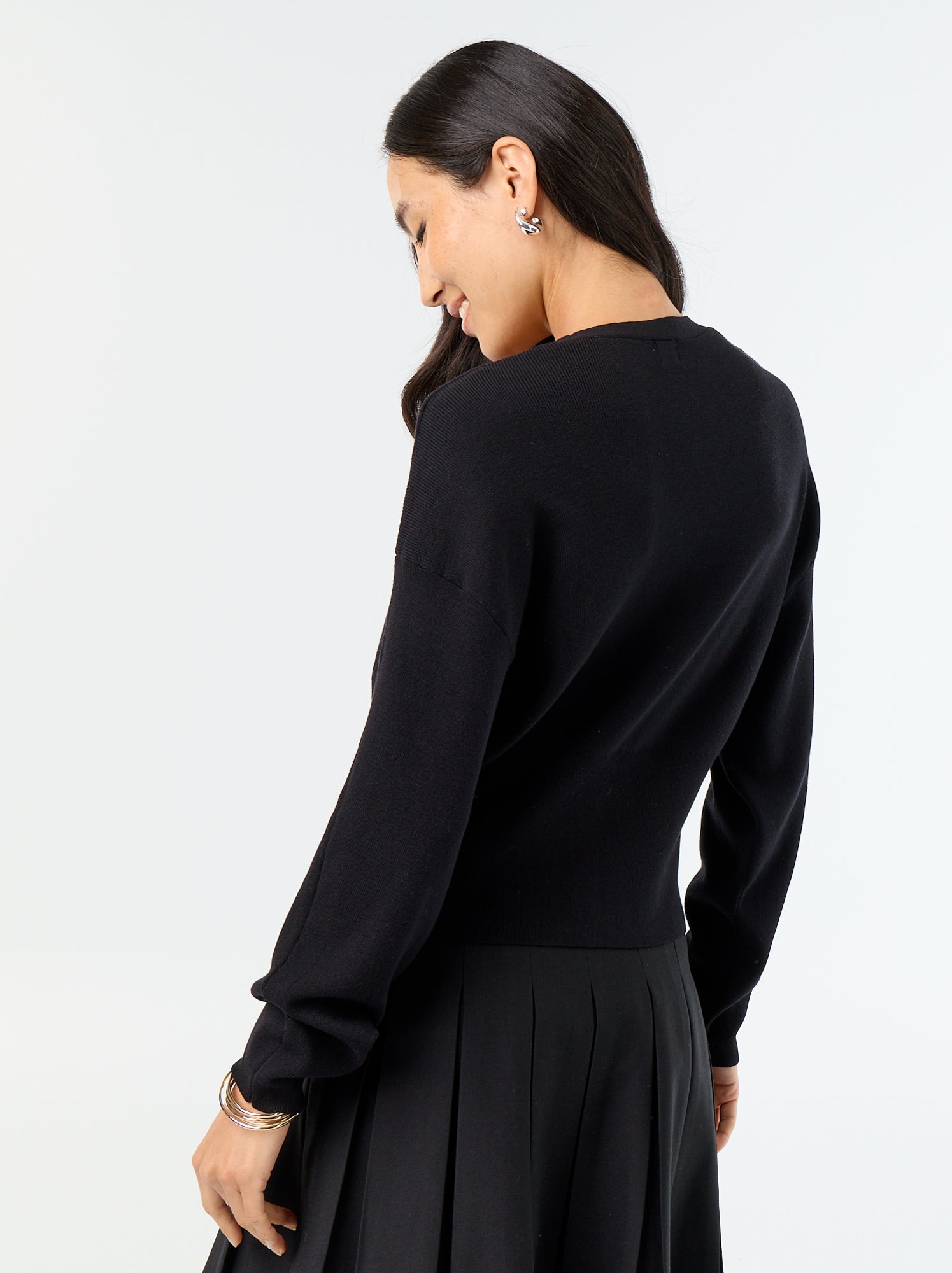 Gilet cropped boutonné - Noir
