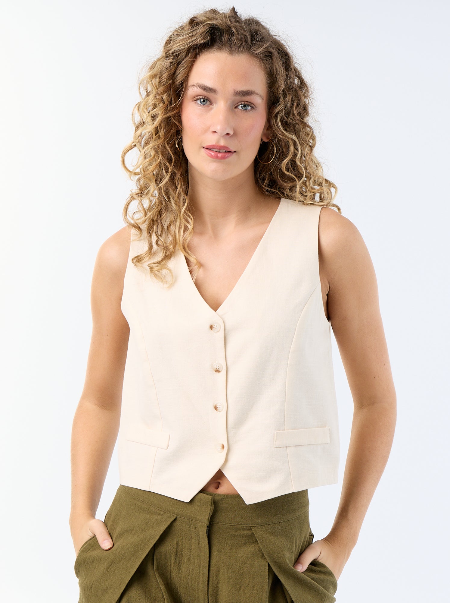 Gilet de costume sans manches - Beige