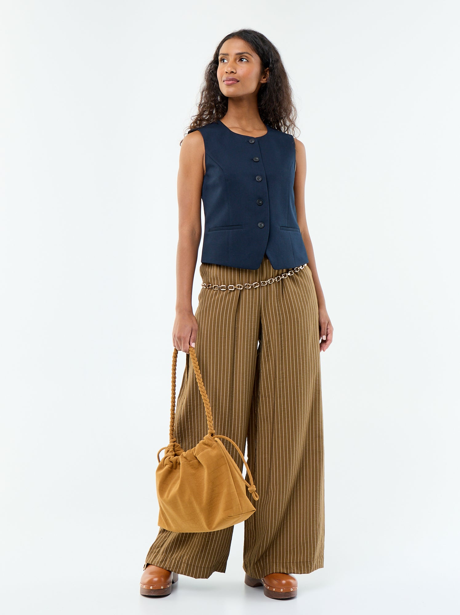 Gilet de costume sans manches uni - Bleu