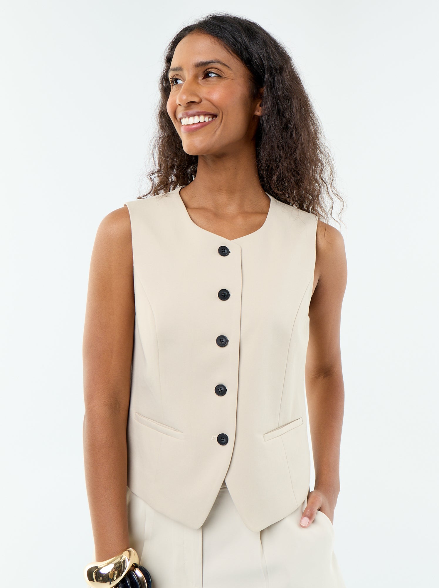 Gilet de costume sans manches uni - Gris