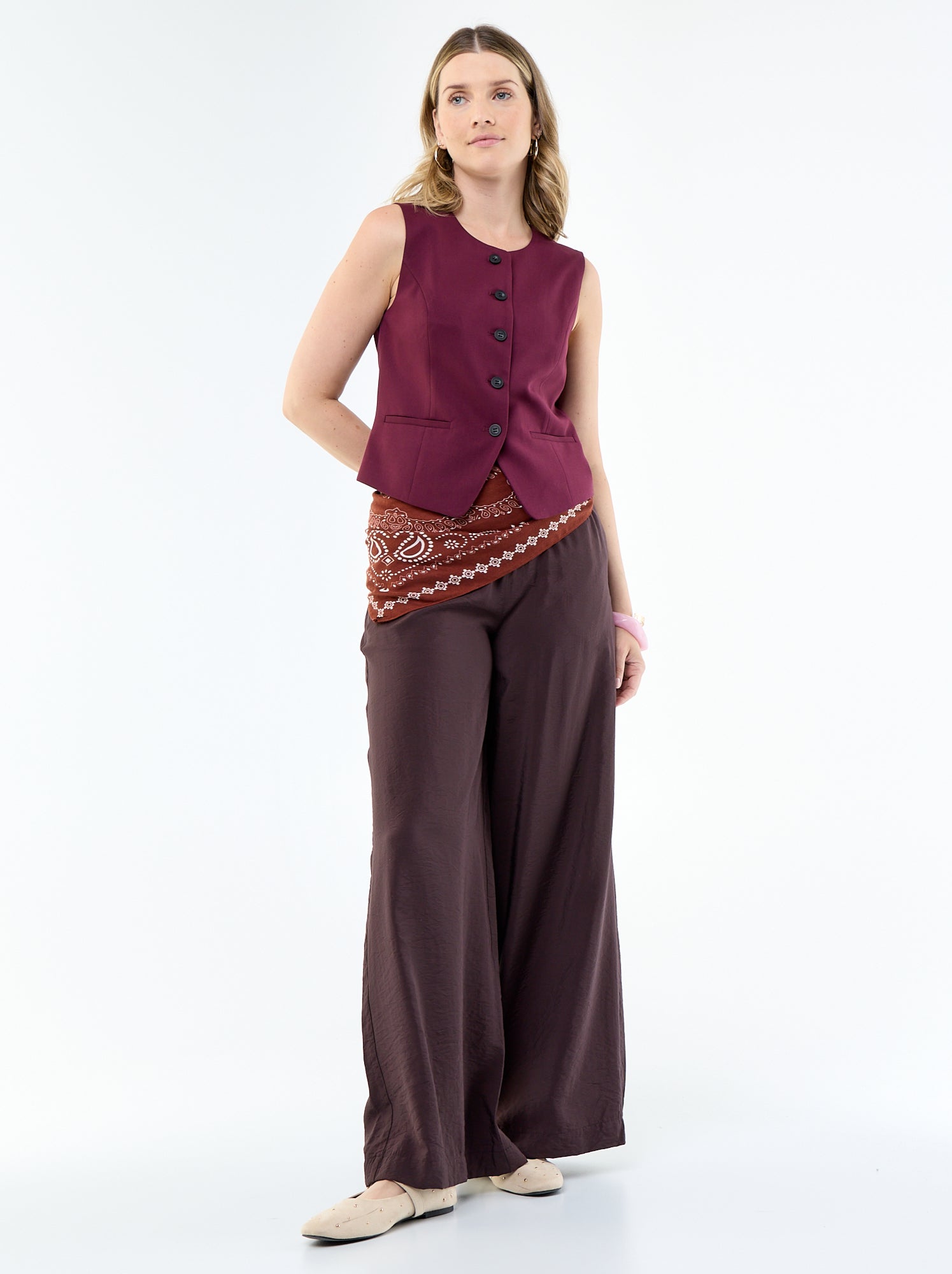 Gilet de costume sans manches uni - Violet