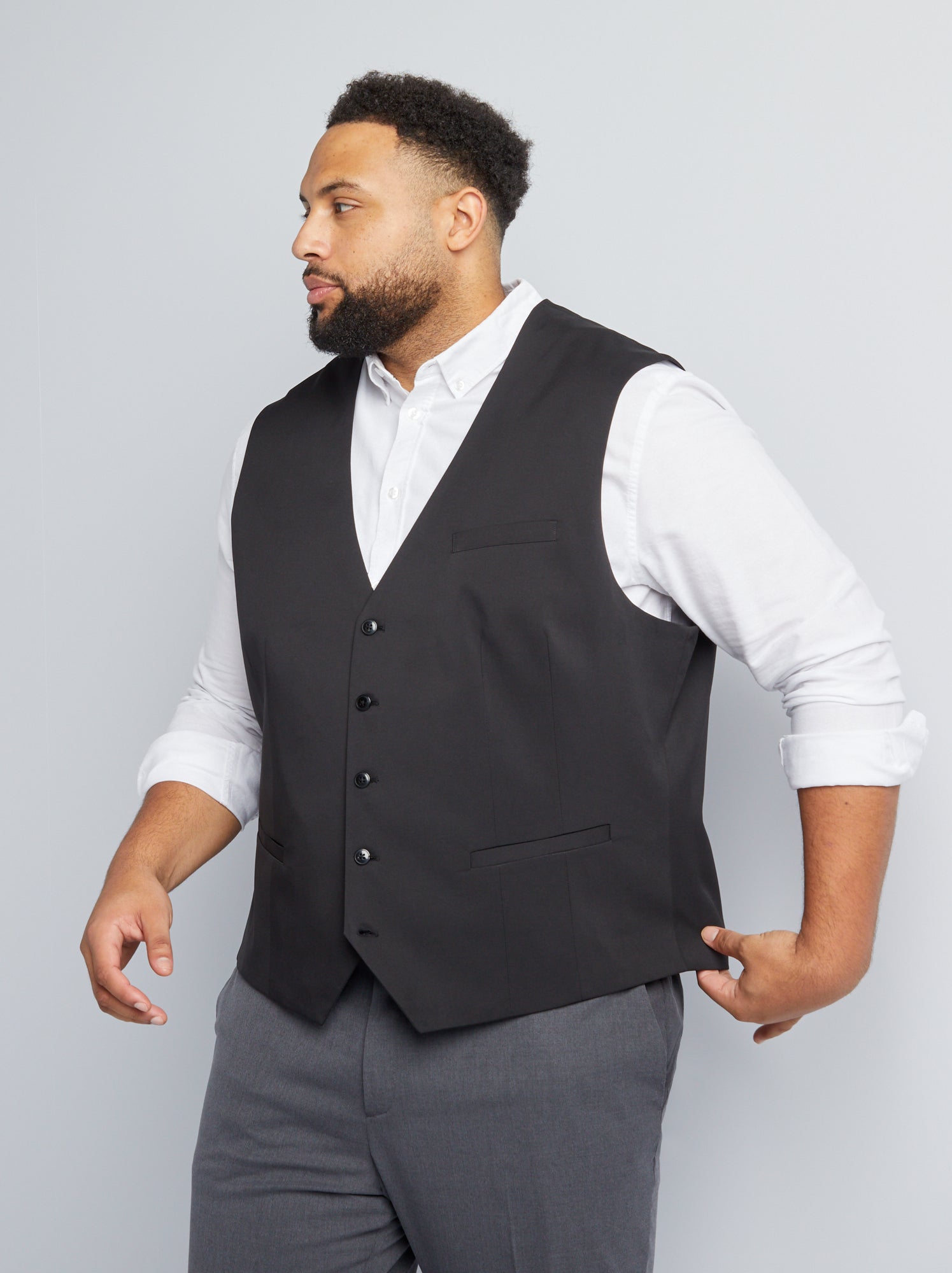 Gilet de costume slim - noir