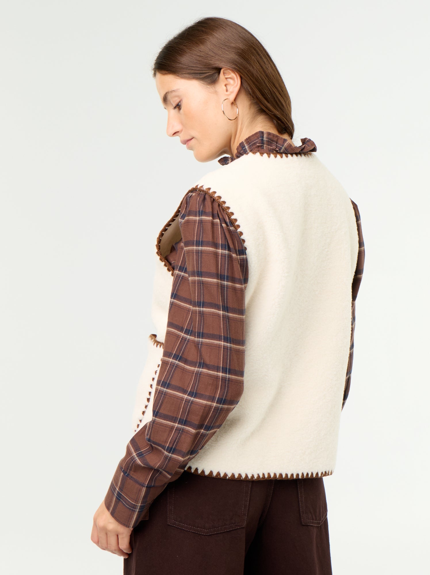 Gilet effet moutonné sans manches - Beige