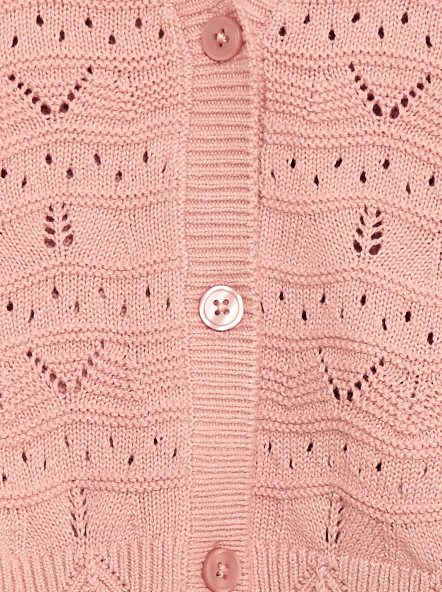 Gilet en maille ajourée - Rose