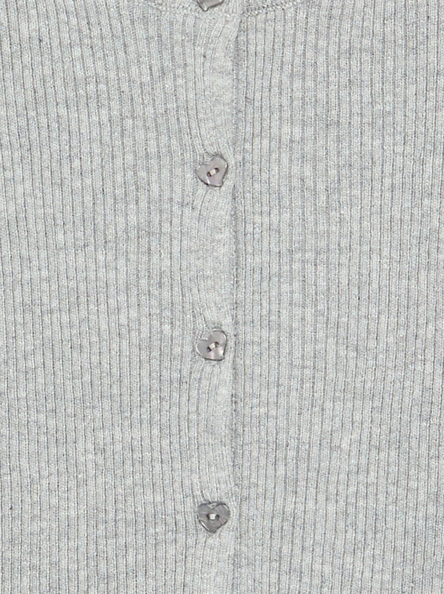 Gilet en maille côtelée à manches longues - Gris