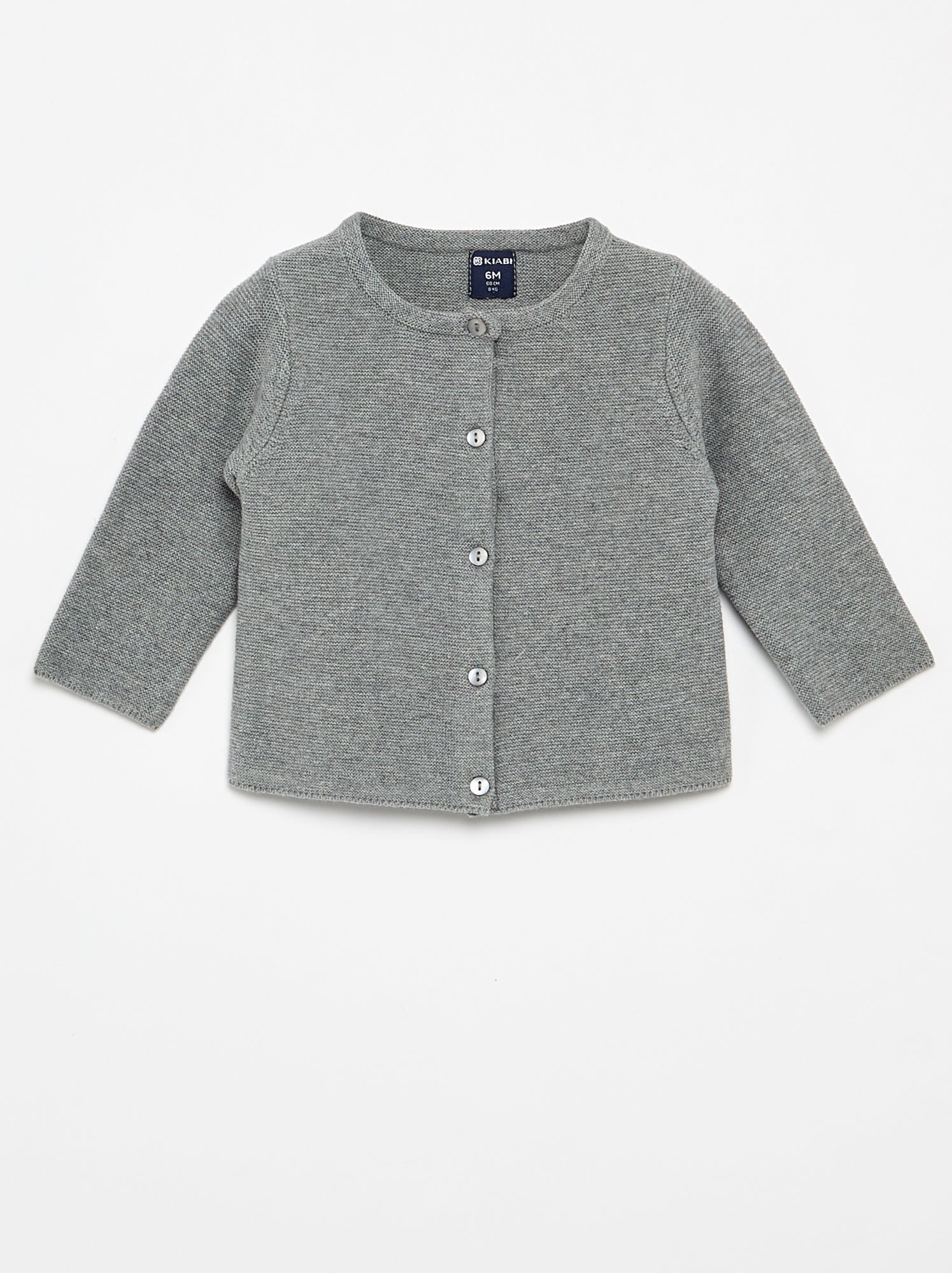 Gilet en maille fine jauge uni - Gris