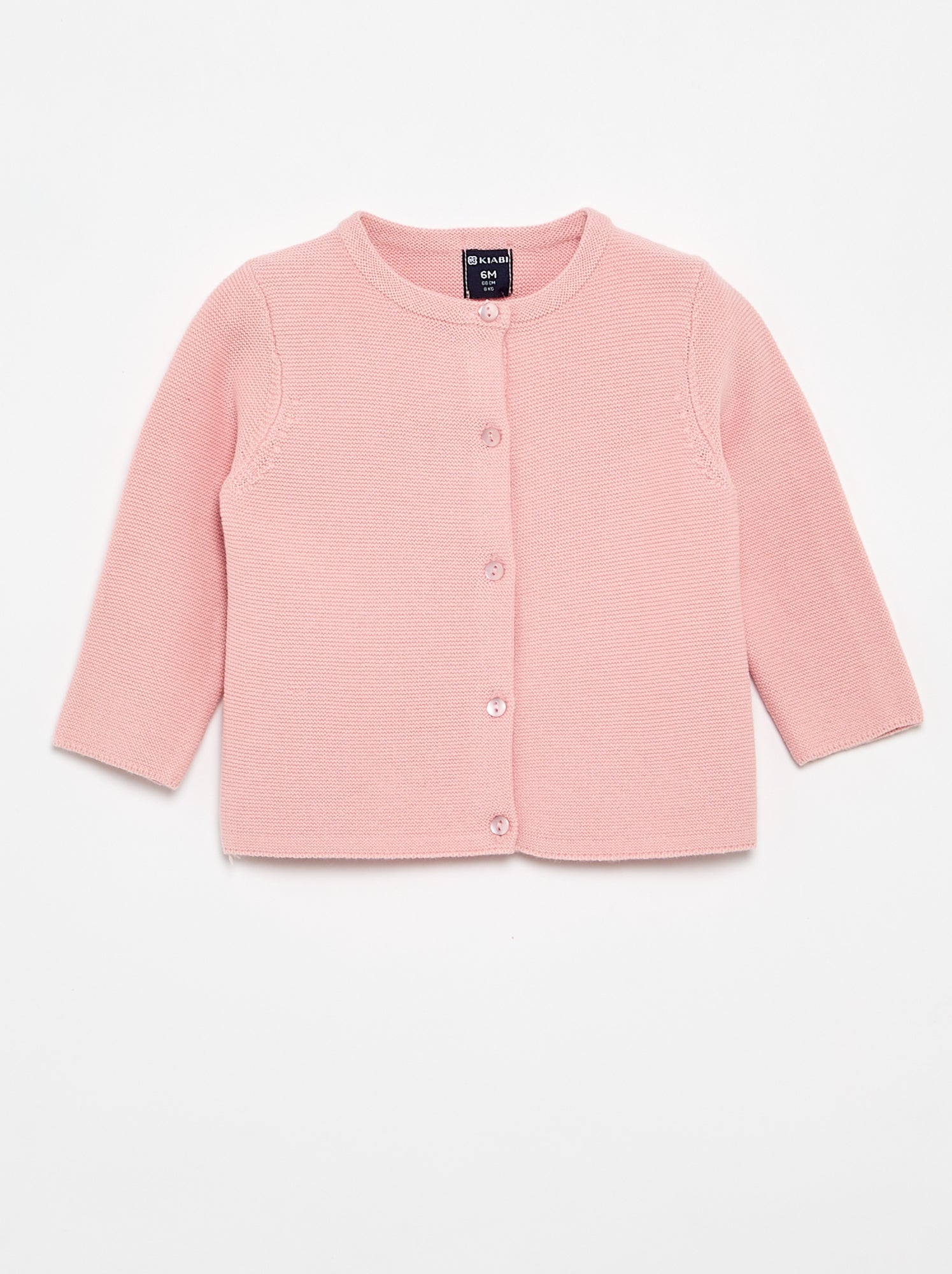 Gilet en maille fine jauge uni - Rose